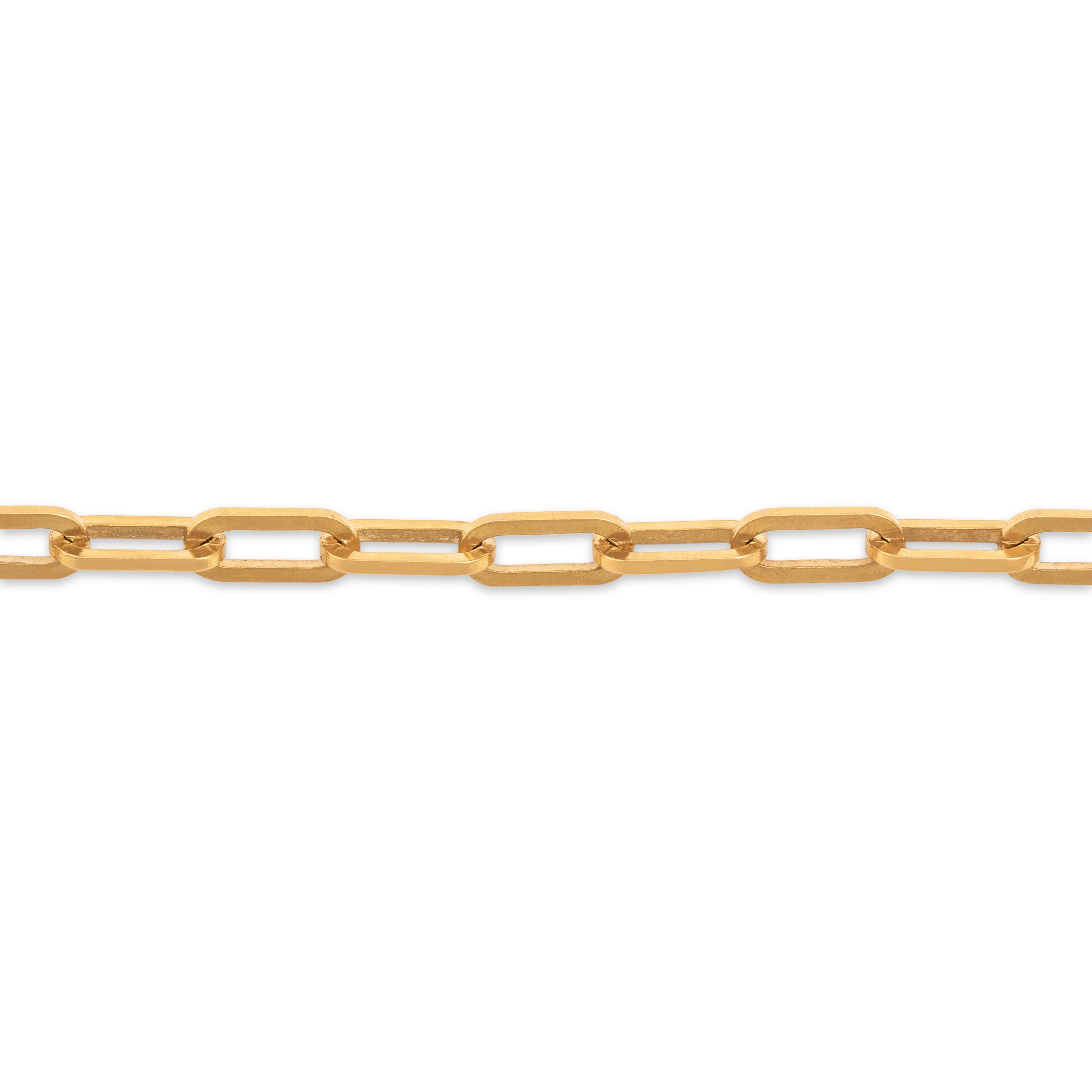 Vintage 18k Yellow Gold Chic Chunky Paperclip Link Bracelet - detail view #1