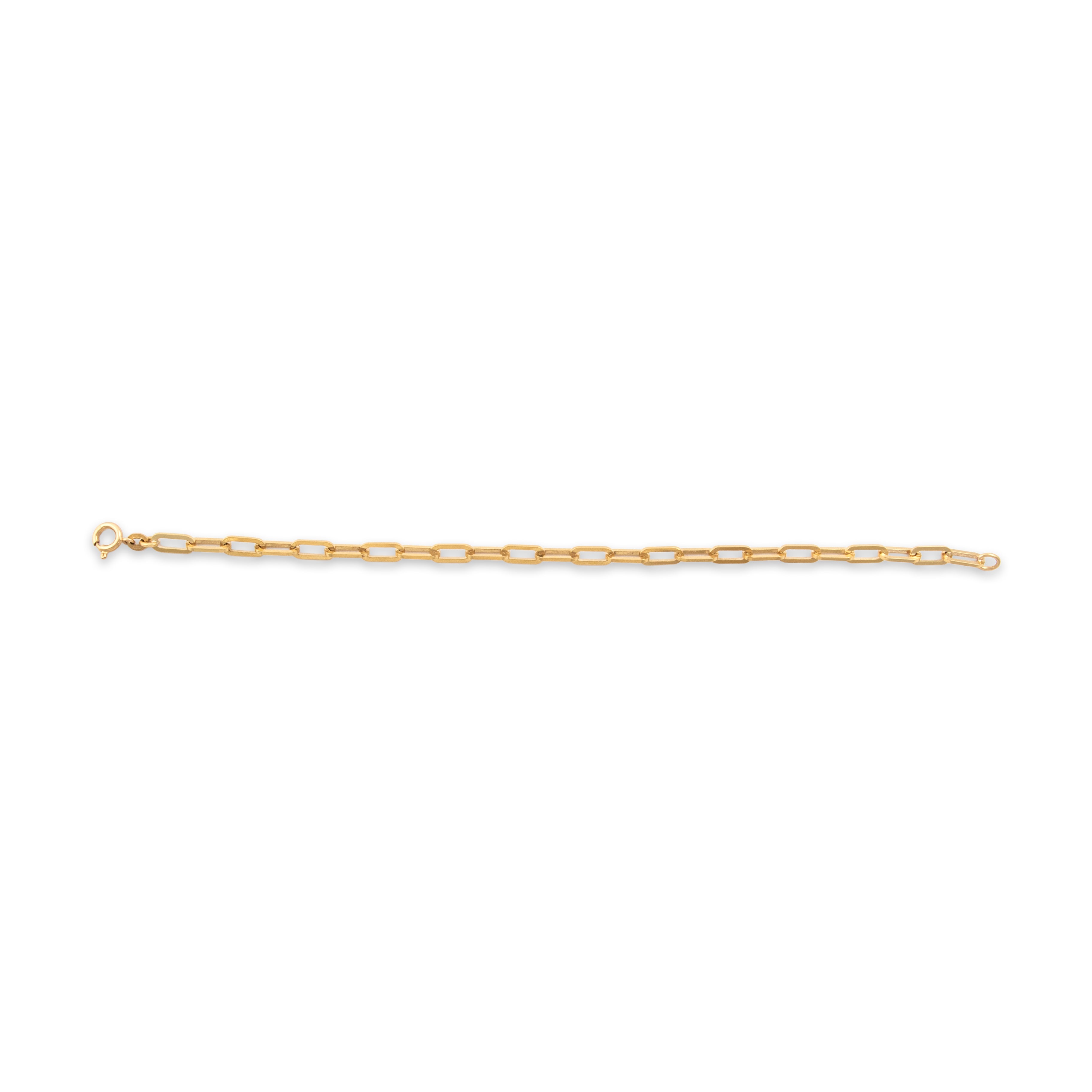 Vintage 18k Yellow Gold Chic Chunky Paperclip Link Bracelet - Overall view