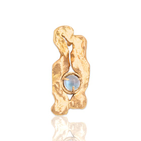 Vintage 18k Yellow & Rosy Yellow Gold .58ct Moonstone Sculptural Pendant