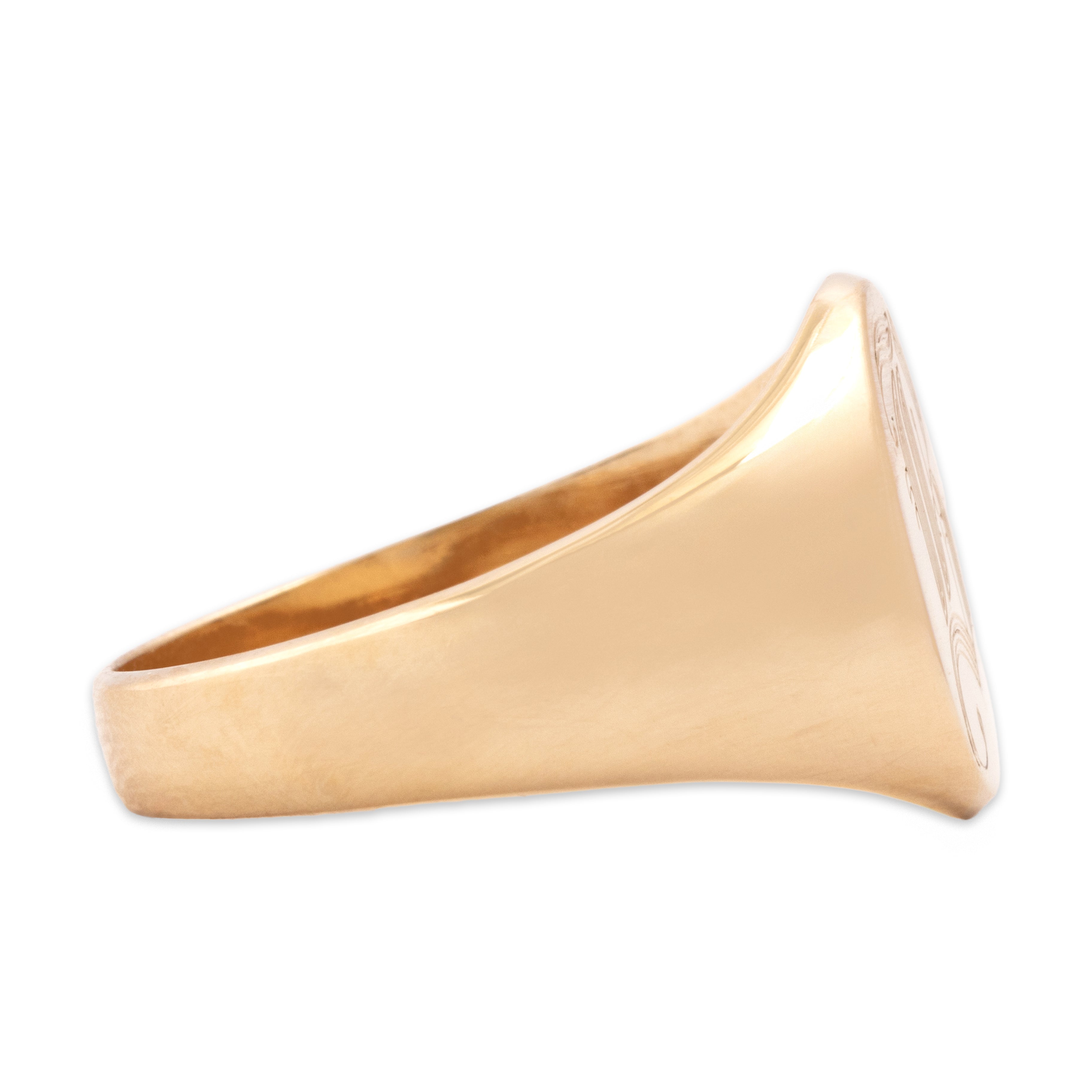 Vintage Heavy 14k Yellow Gold Gleaming Blackletter Initial 