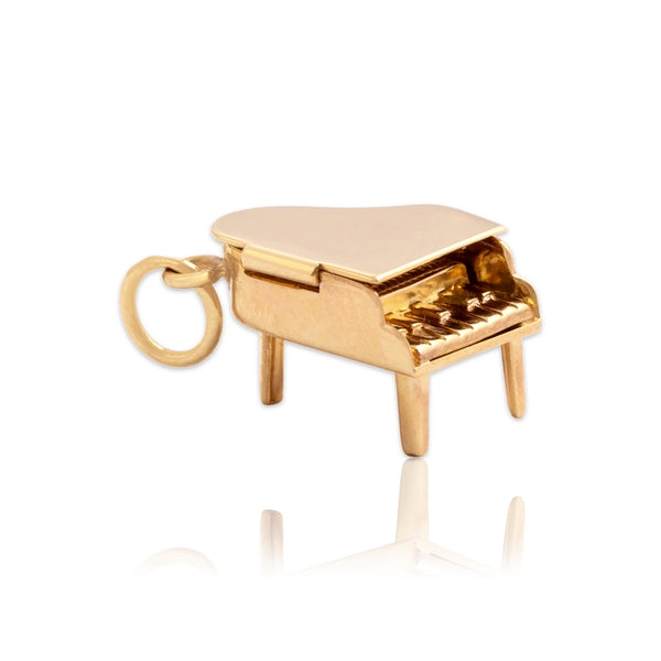 Vintage 14k Yellow Gold Articulated Grand Piano Charm / Pendant