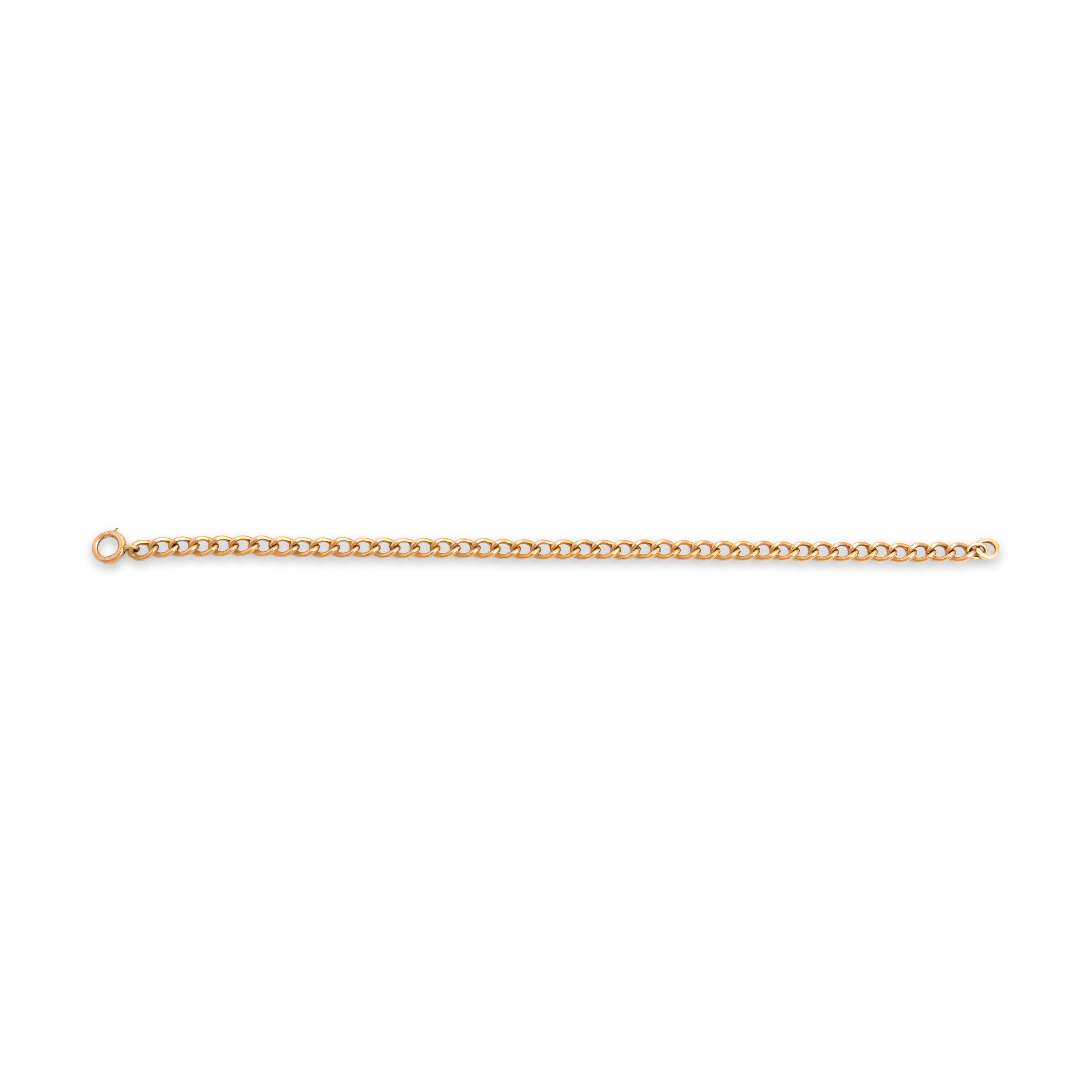 Vintage Heavy 14k Rosy Yellow Gold Classic Gleaming Curb Link Bracelet - Overall view