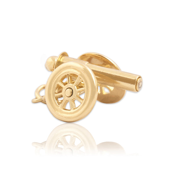 Vintage 14k Yellow Gold Articulated Rolling Cannon Charm / Pendant