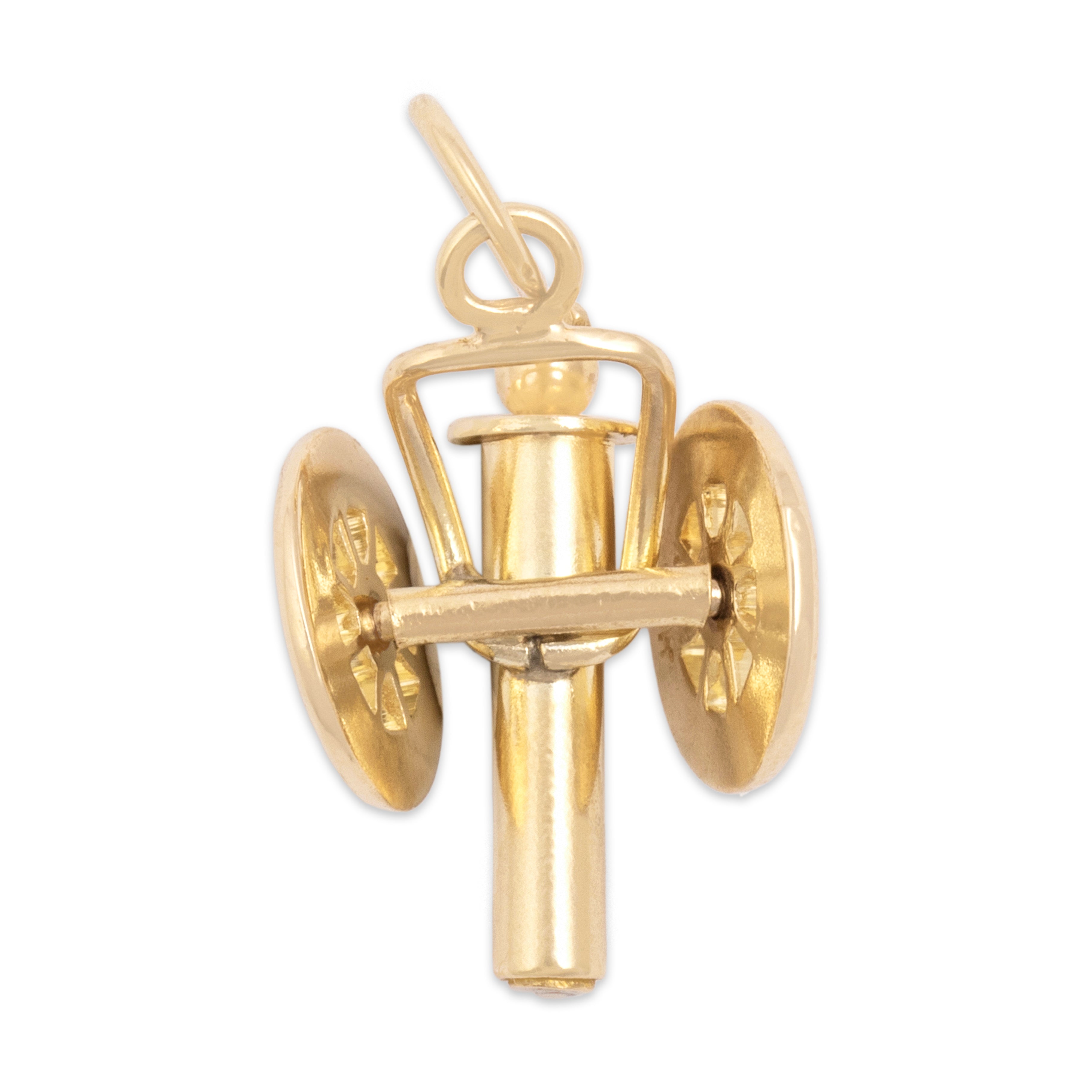 Vintage 14k Yellow Gold Articulated Rolling Cannon Charm / Pendant