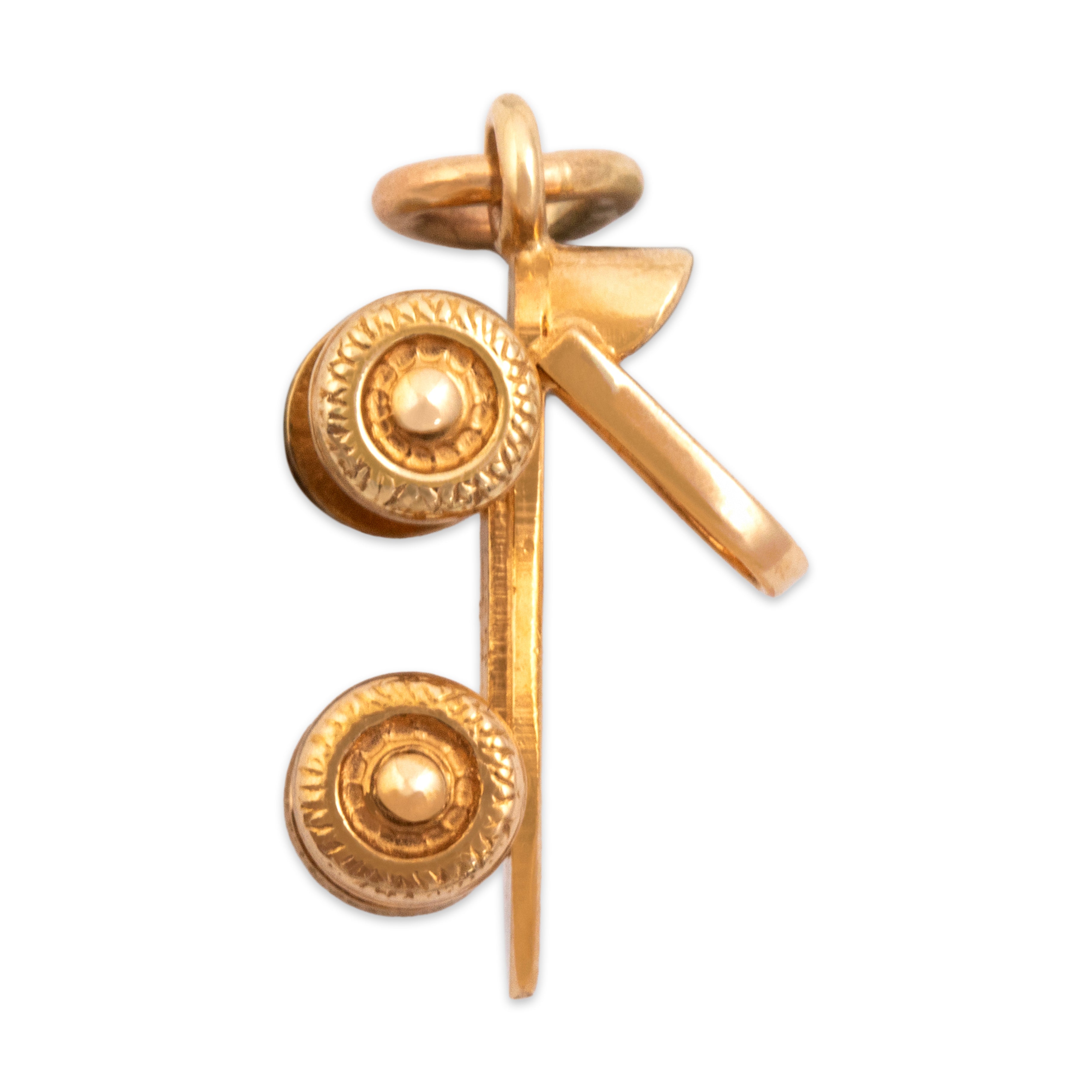 Vintage 14k Yellow Gold Adorable Articulating Roller Skate Charm / Pendant - detail view #1