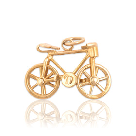Vintage 14k Yellow Gold Speedy Articulated Bicycle Charm / Pendant