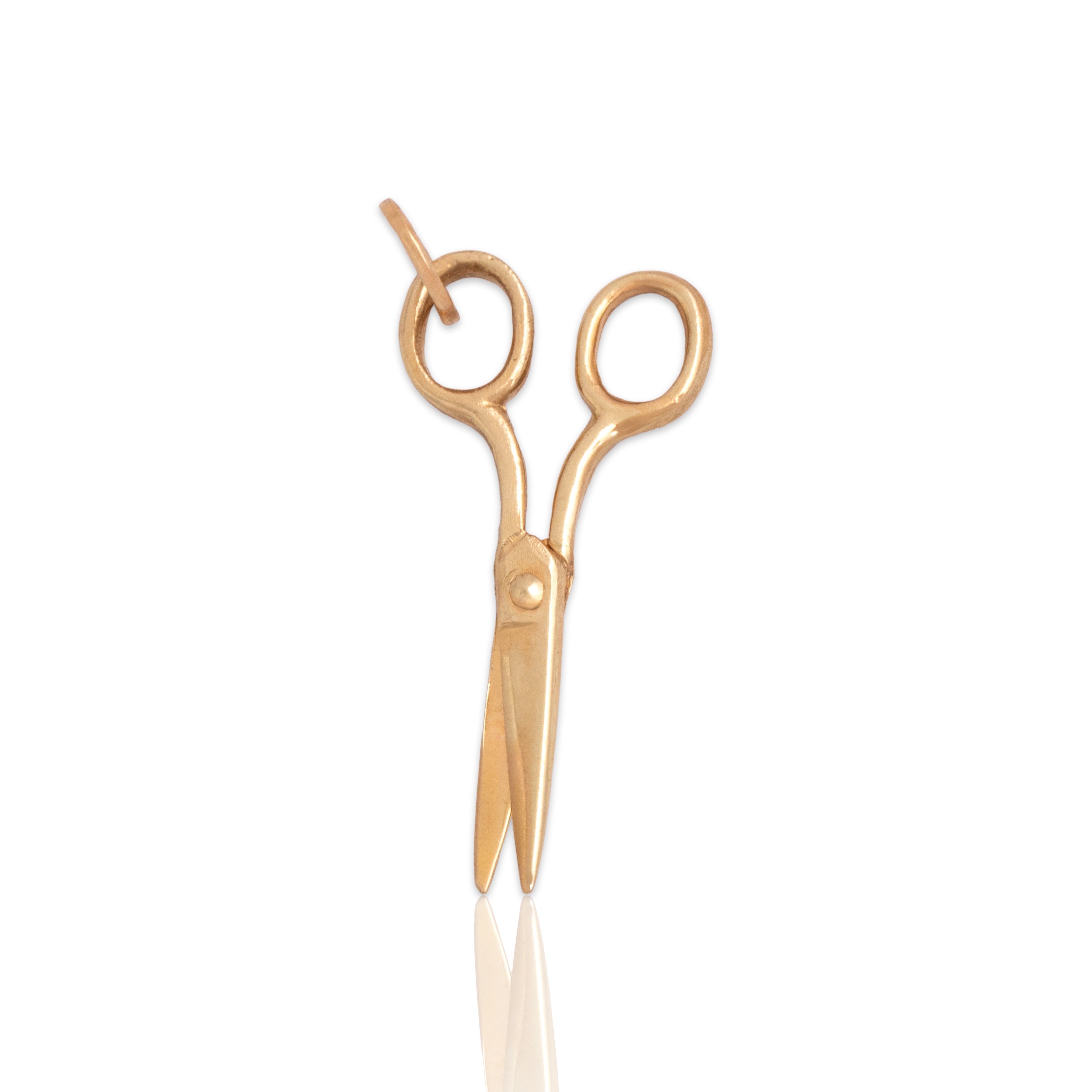 Vintage 14k Yellow Gold Adorable Articulating Snippy Scissors Charm / Pendant - Close-up view