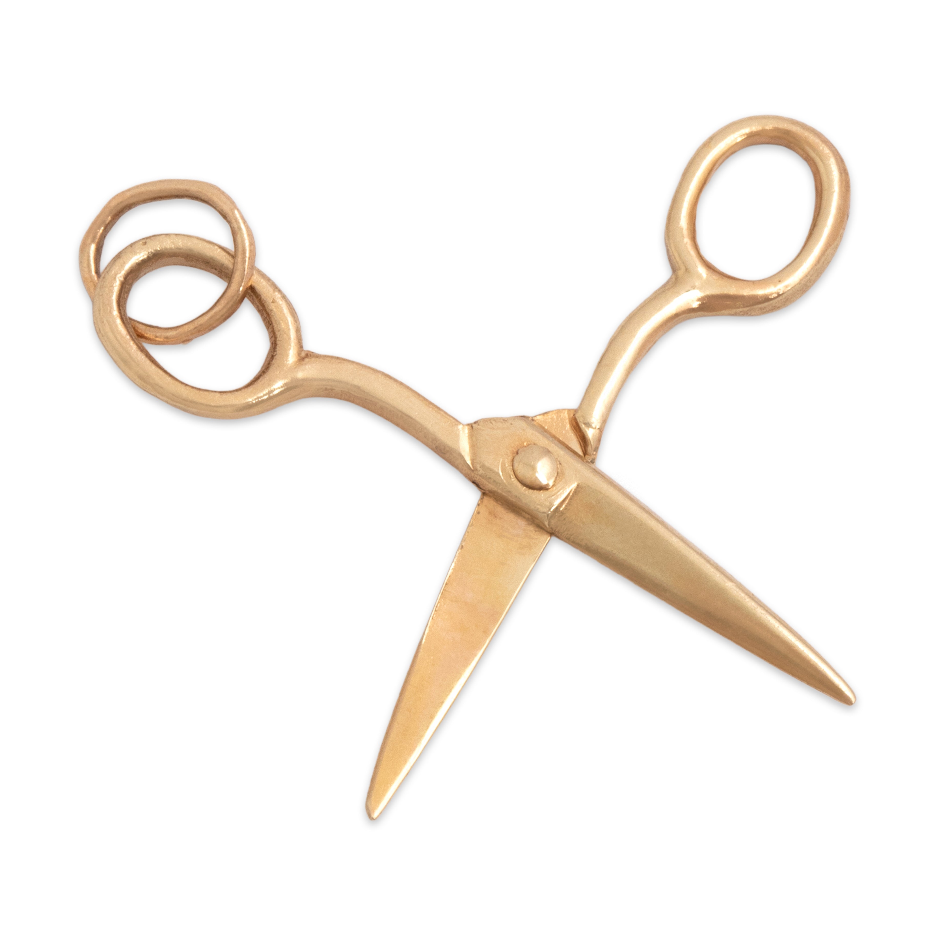 Vintage 14k Yellow Gold Adorable Articulating Snippy Scissors Charm / Pendant - Overall view