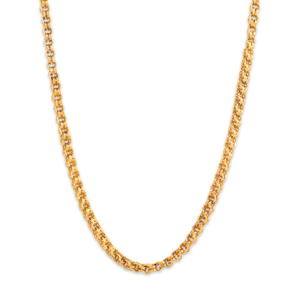Antique Victorian 14k Yellow & Rosy Yellow Gold Long Book Chain Clip Necklace 29