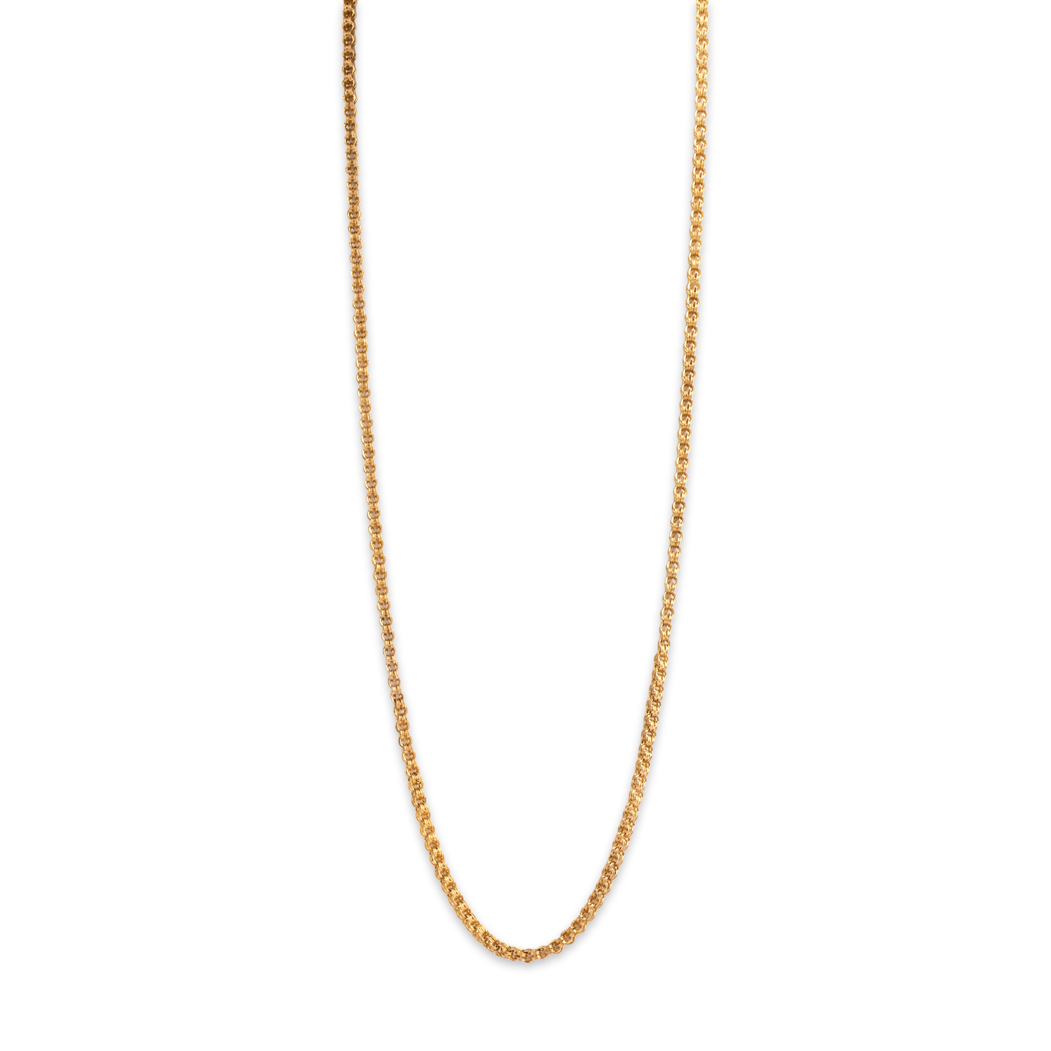 Antique Victorian 14k Yellow & Rosy Yellow Gold Wonderful Long Book Chain Clip Necklace - detail view #1
