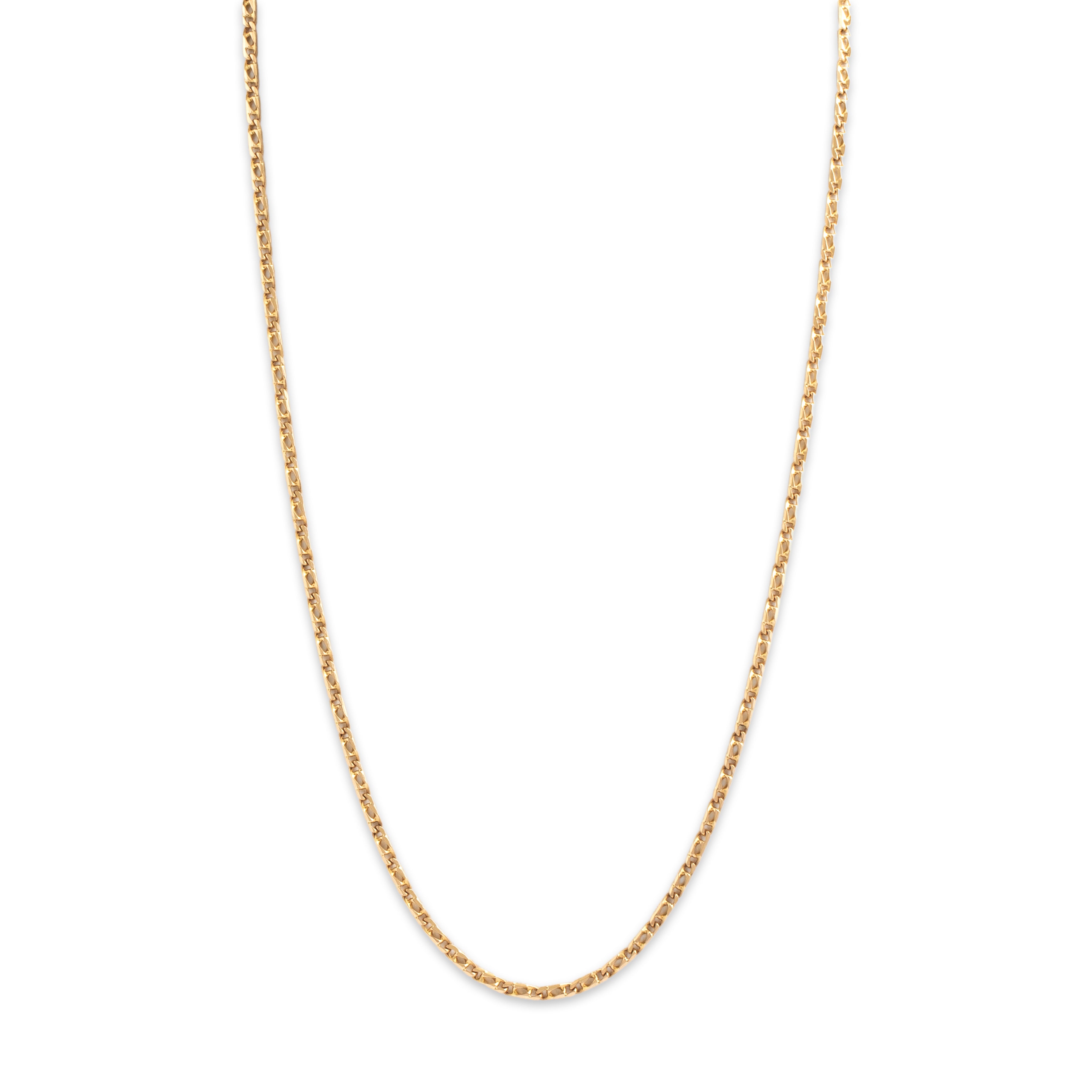 Vintage Italian 14k Yellow Gold 2.4mm Classic Triple Curb Link Chain - detail view #1