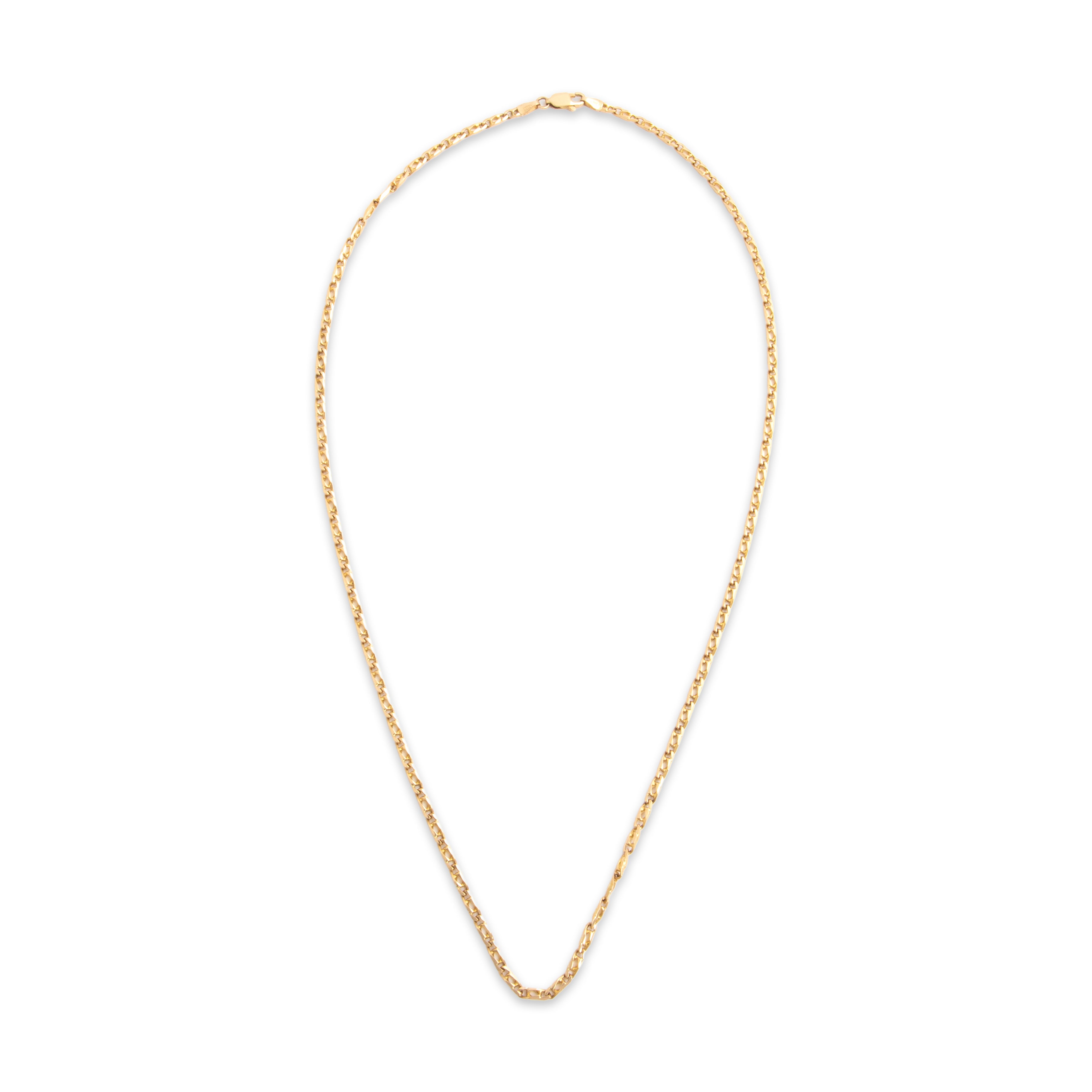 Vintage Italian 14k Yellow Gold 2.4mm Classic Triple Curb Link Chain - Overall view