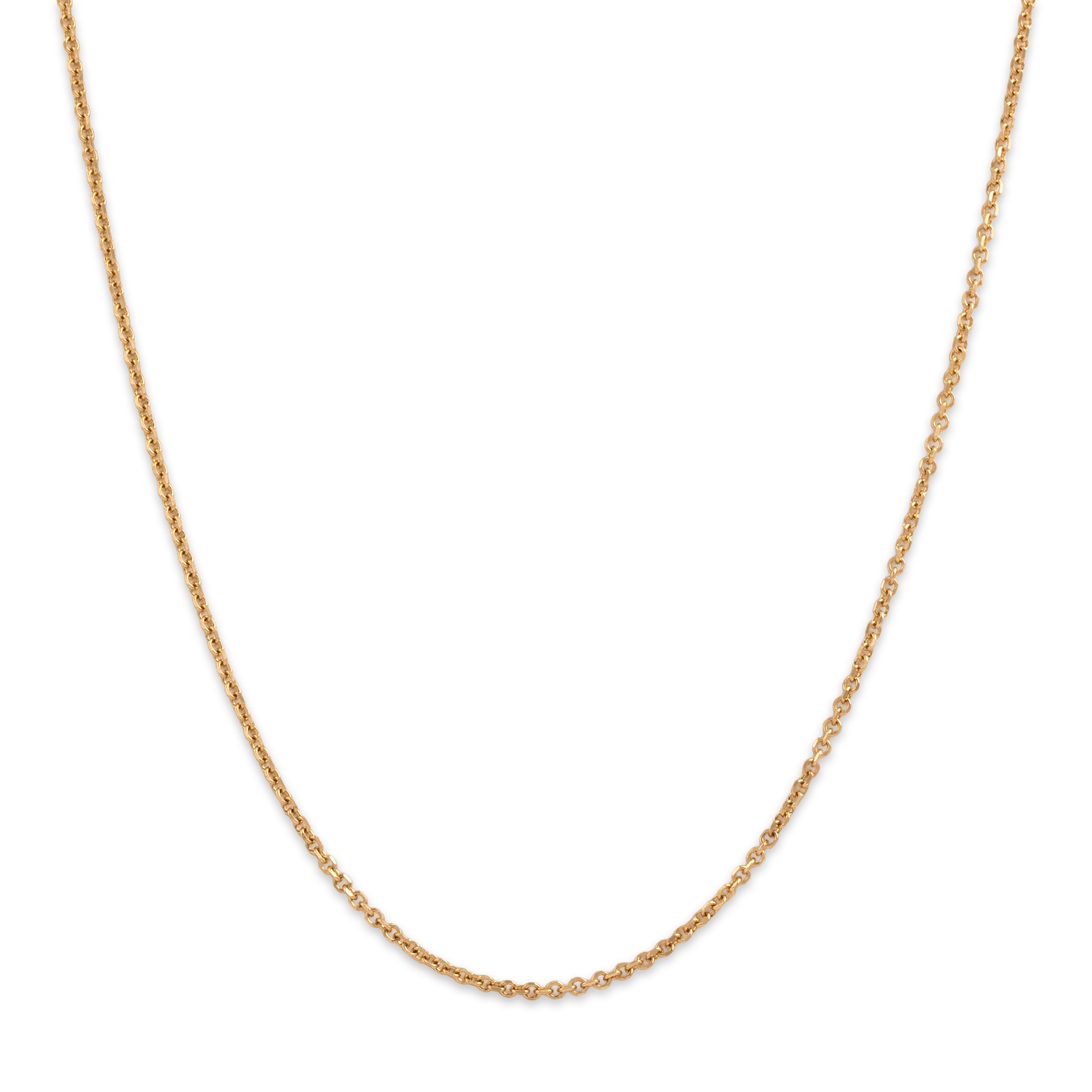 Vintage 14k Yellow Gold Sleek Stackable Cable 1.6mm Chain - Close-up view