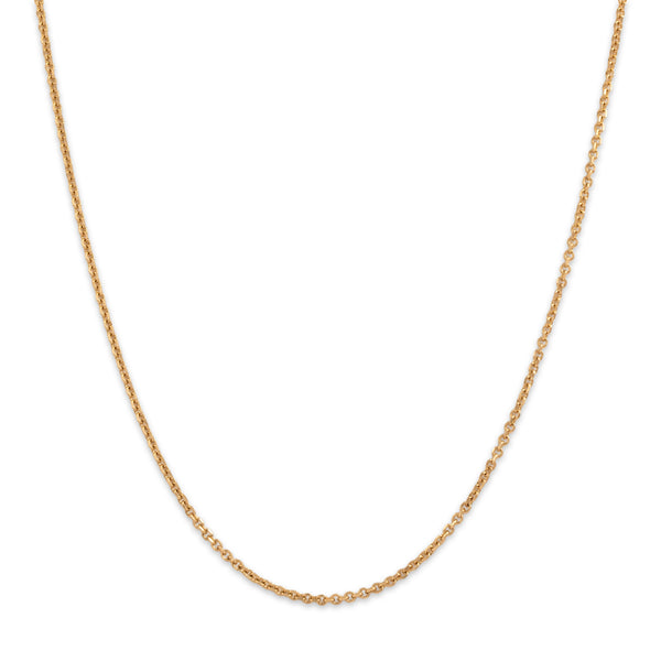 Vintage 14k Yellow Gold Sleek Stackable 1.6mm Cable Chain 18