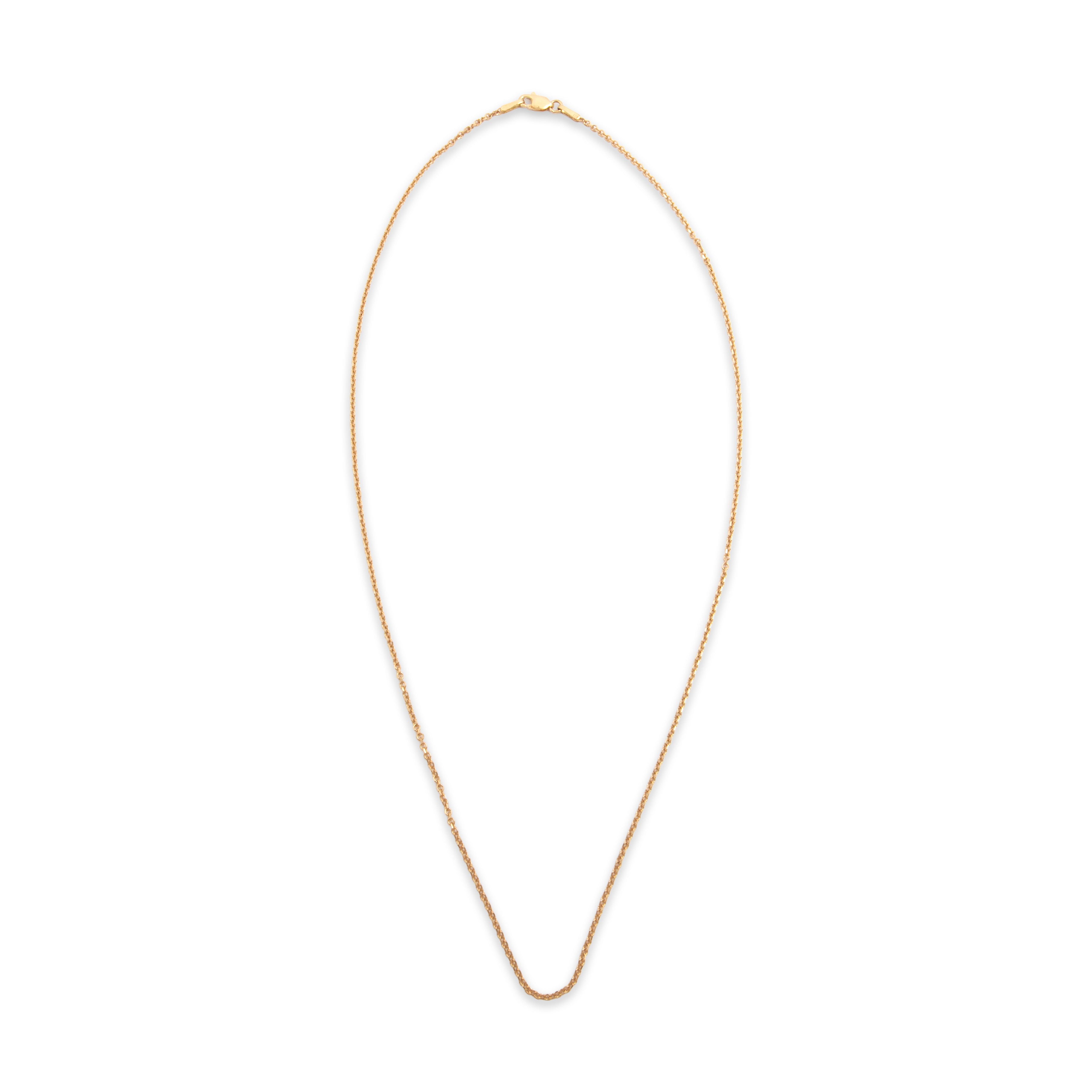 Vintage 14k Yellow Gold Sleek Stackable Cable 1.6mm Chain - Overall view
