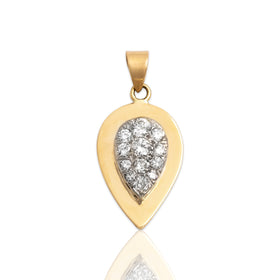 Vintage 14k Yellow & White Gold .55cttw Diamond Stunning Pear Pendant