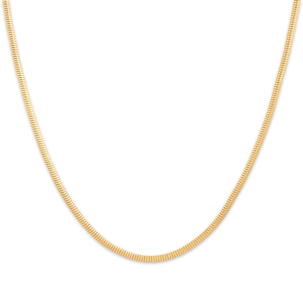 Vintage 18k Yellow Gold 1.9mm Sleek Tubular Snake Chain 18.25