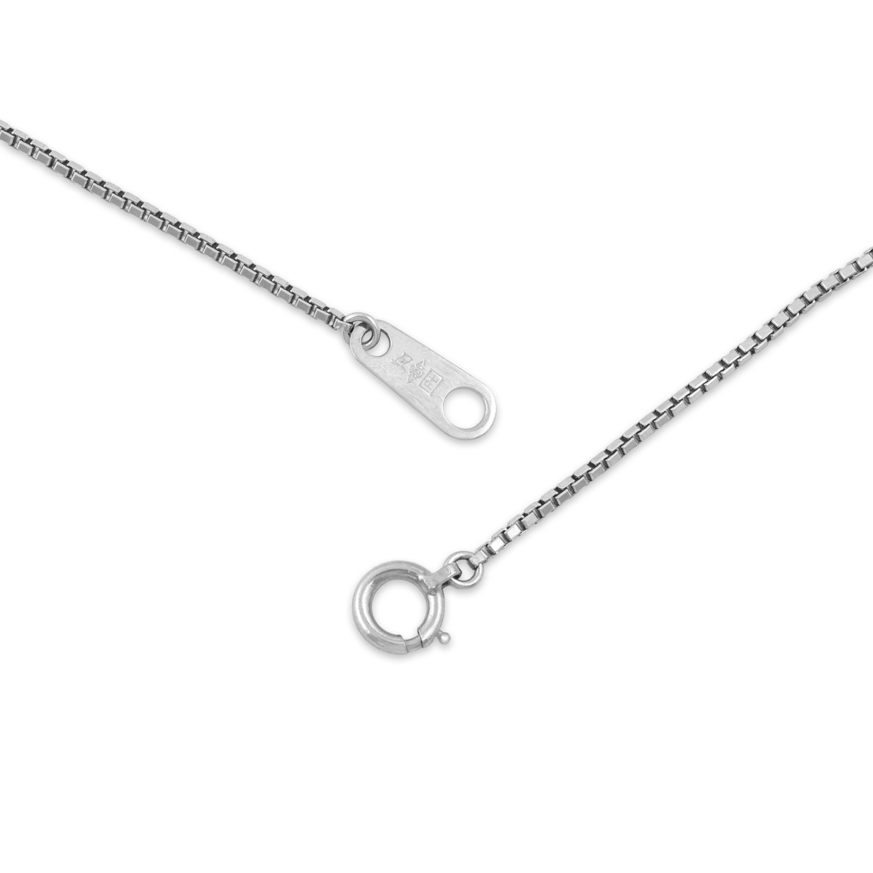Vintage Platinum [Custom Carat] Iridescent Halo Dangle Adjustable Necklace - clasp view