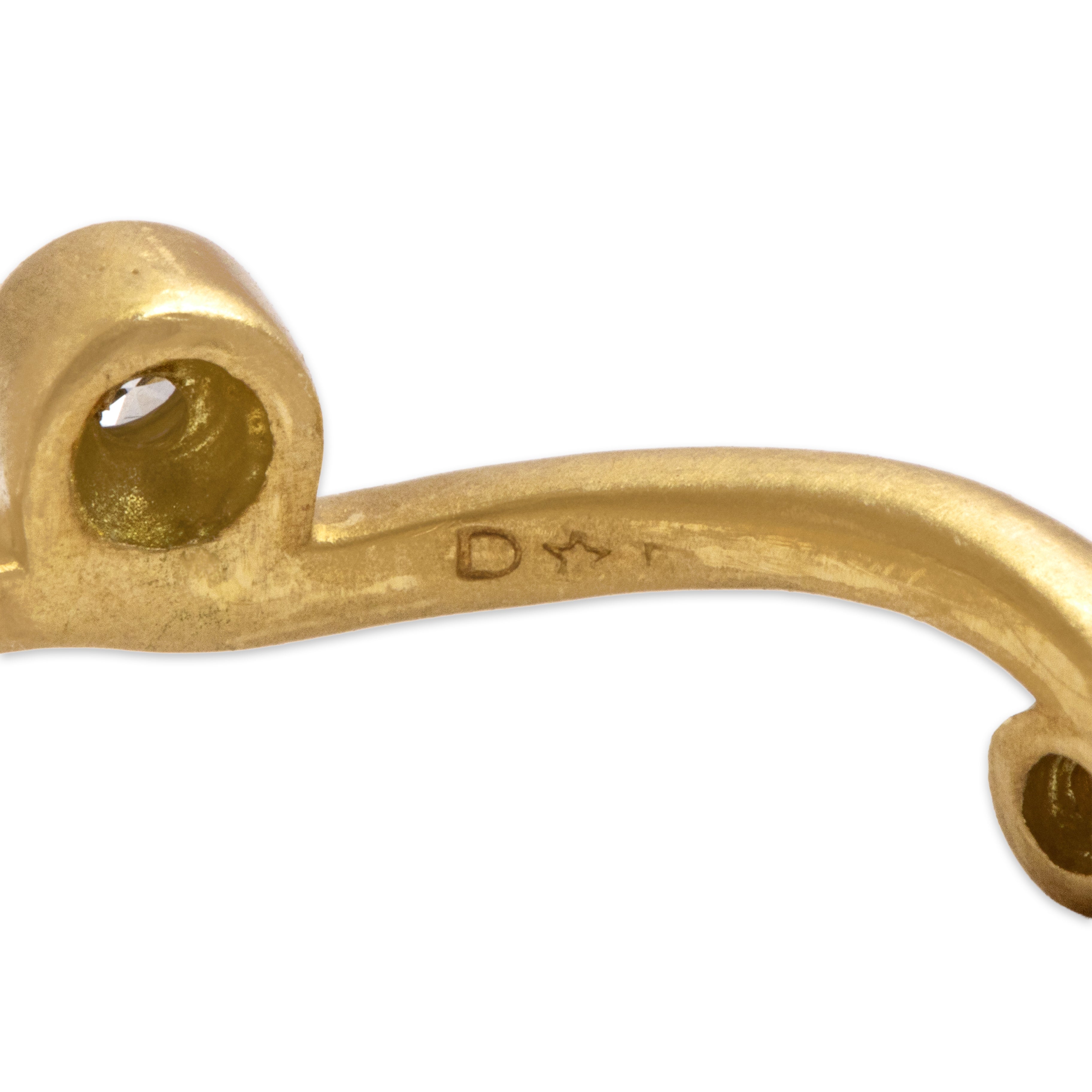 Estate 18k Yellow Gold Diamond Organic Vine Ring 6.25
