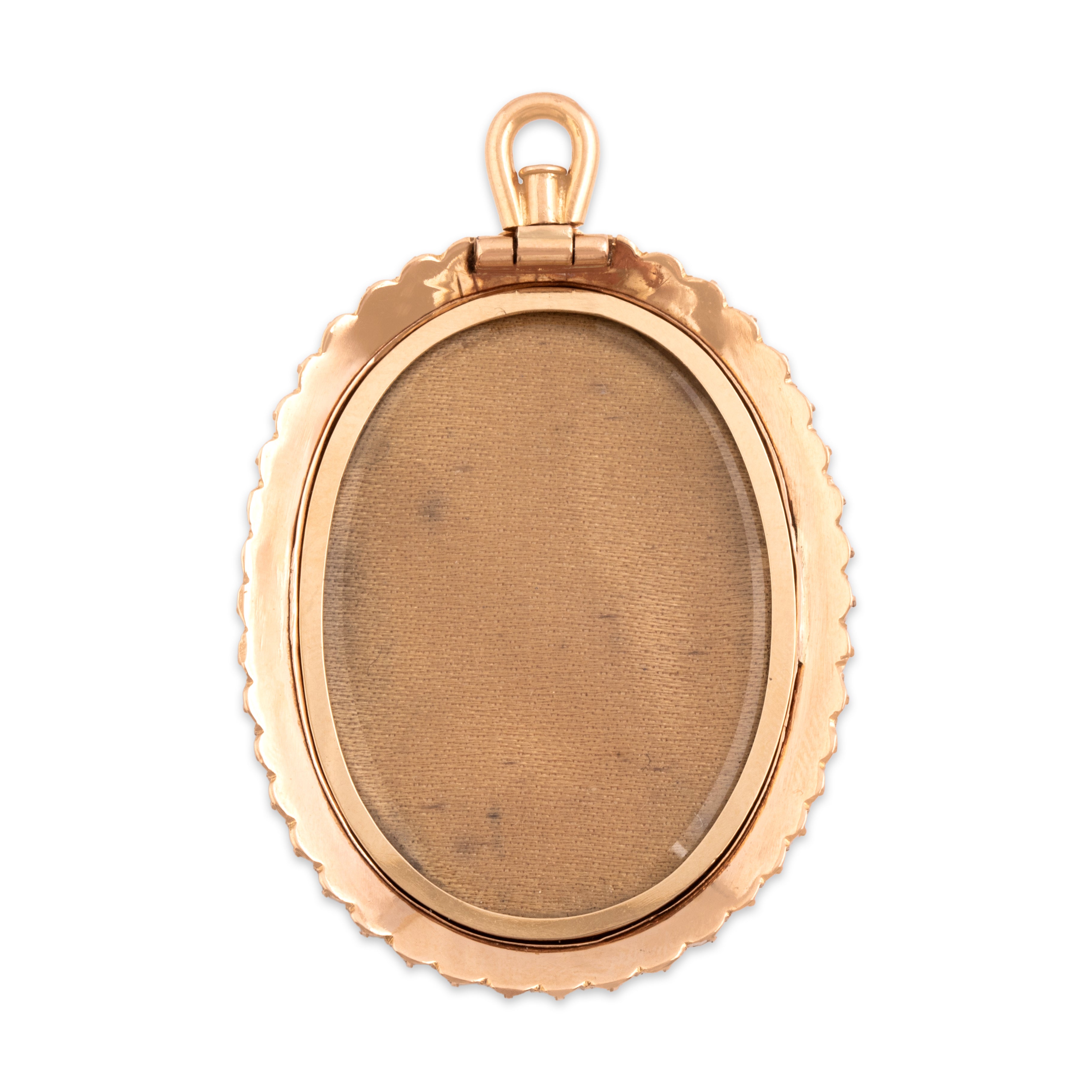 Antique Victorian 14k Rosy Yellow Gold Banded Agate Incredible Oversized Carved Cameo Pendant - Back view