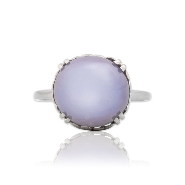 Antique Platinum 14.12ct Lavender Star Sapphire Mesmerizing Cabochon Ring 6.25
