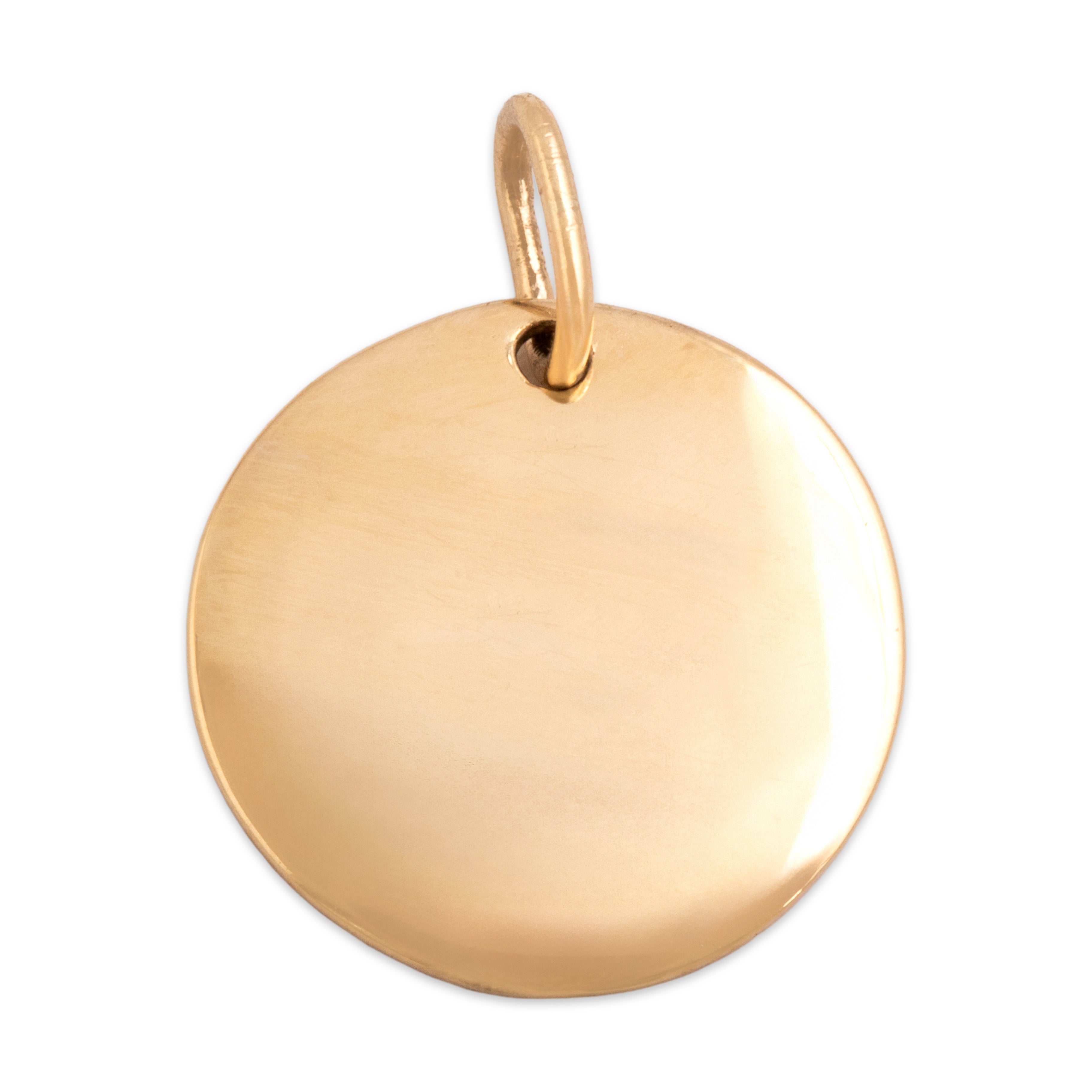 Vintage Small 10k Yellow Gold Engraved Tree Medallion Charm / Pendant - Back view