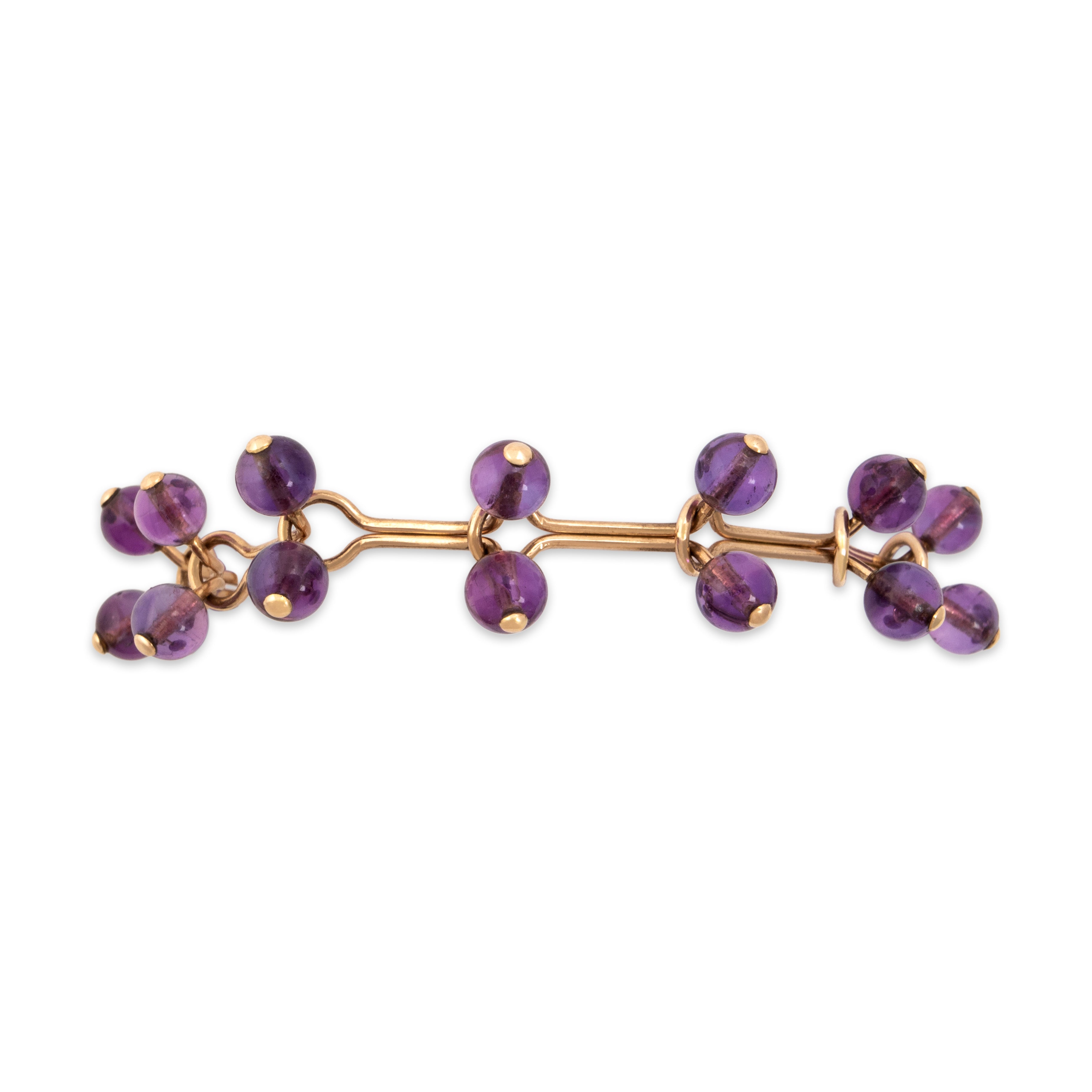 Vintage 14k Yellow Gold 40.92cttw Amethyst Abstract Grape Vine Bracelet - Overall view