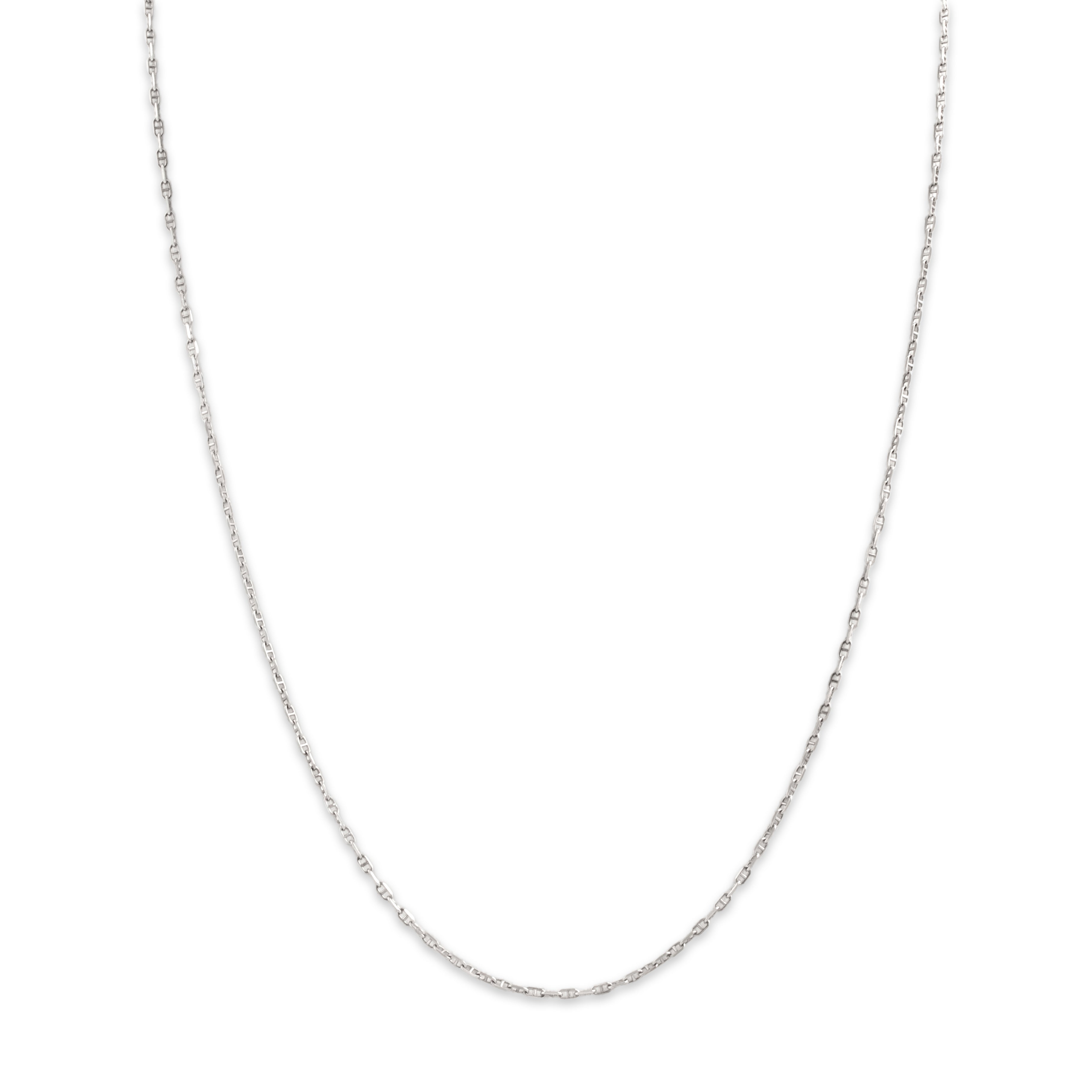 Vintage 14k White Gold 1.45mm Chic Mariner Chain - detail view #1