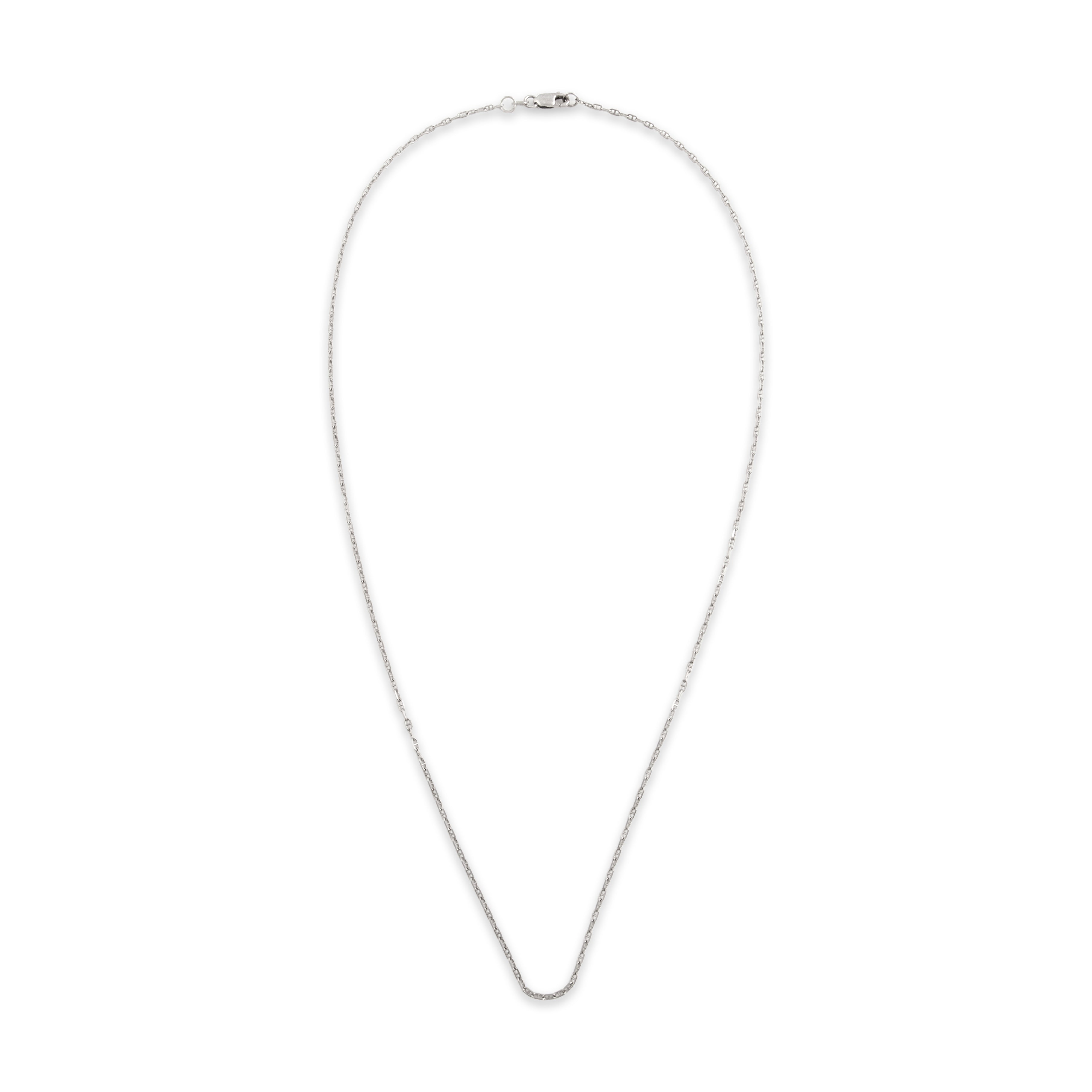 Vintage 14k White Gold 1.45mm Chic Mariner Chain - Overall view