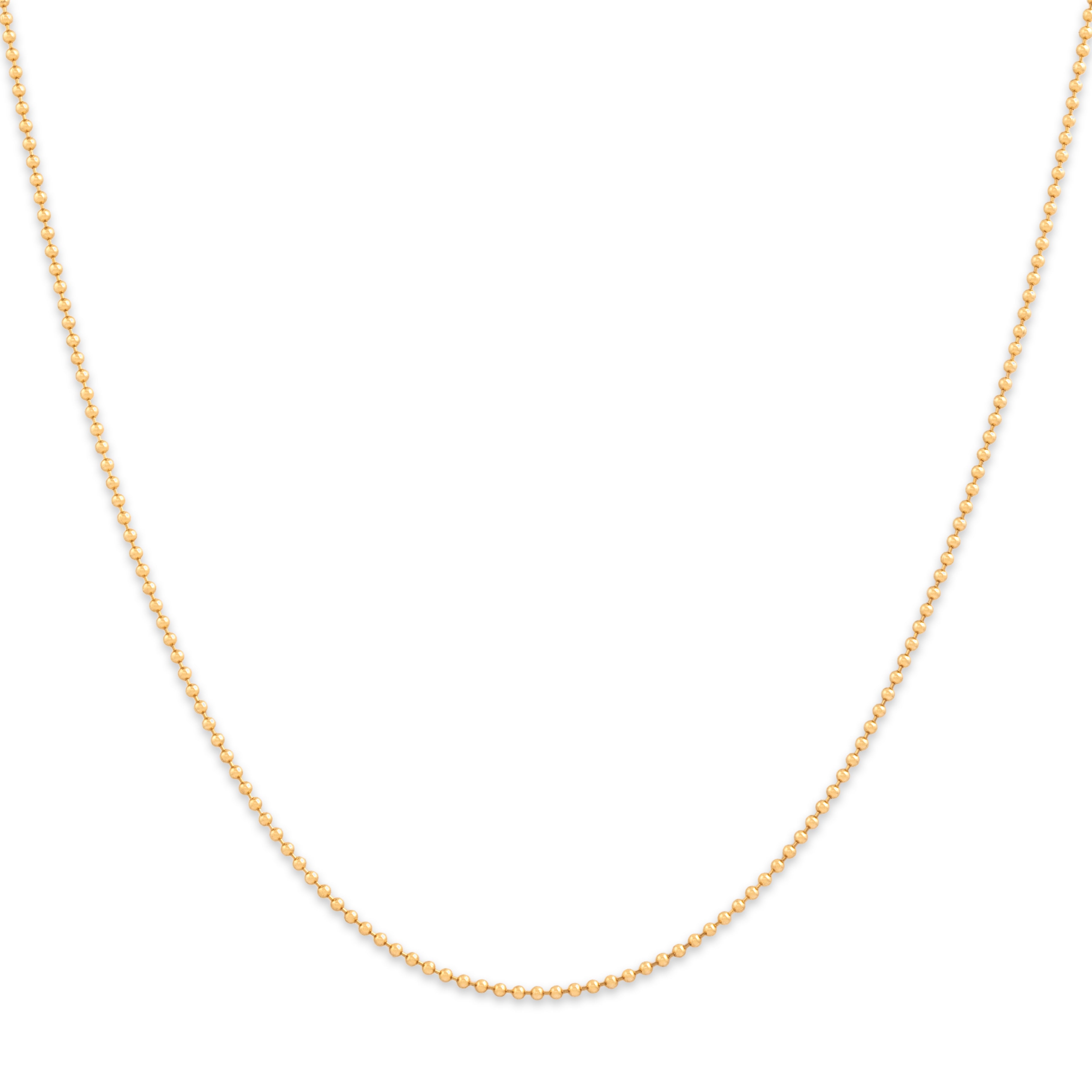 Vintage 14k Yellow Gold 1mm Fluid Ball Chain - Close-up view