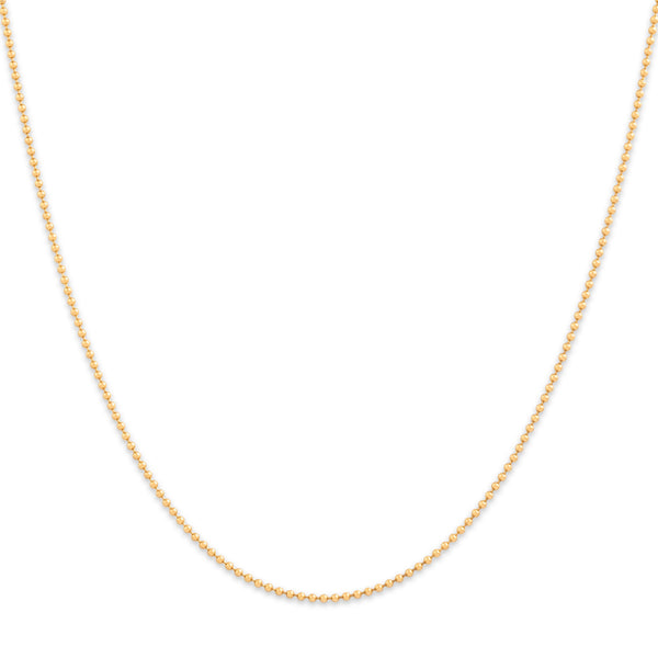 Vintage 14k Yellow Gold 1mm Sleek Ball Chain 18.25