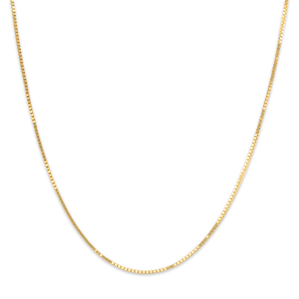 Vintage 14k Yellow Gold 1mm Stackable Sleek Box Chain 17.75
