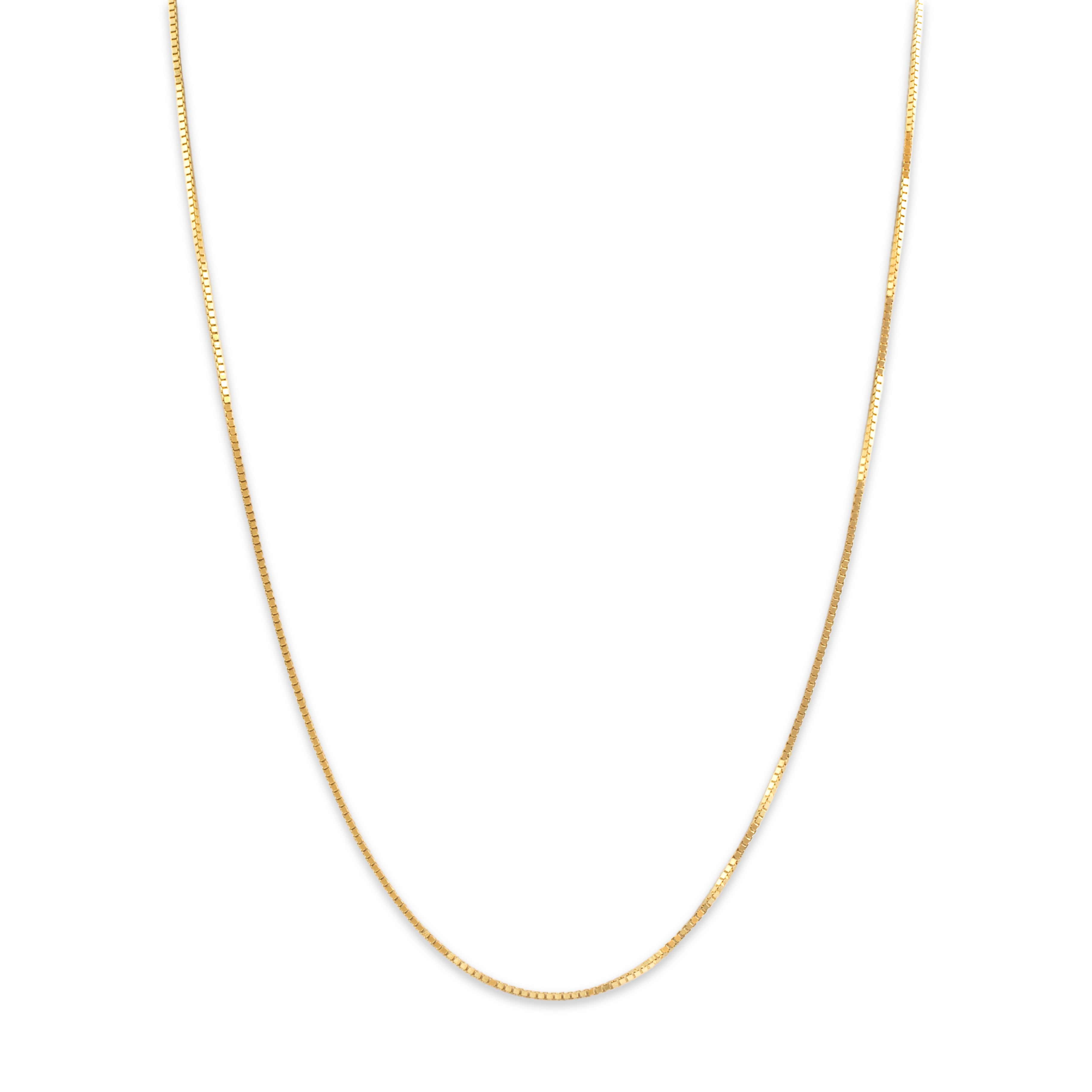 Vintage 14k Yellow Gold 1mm Stackable Sleek Box Chain - detail view #1