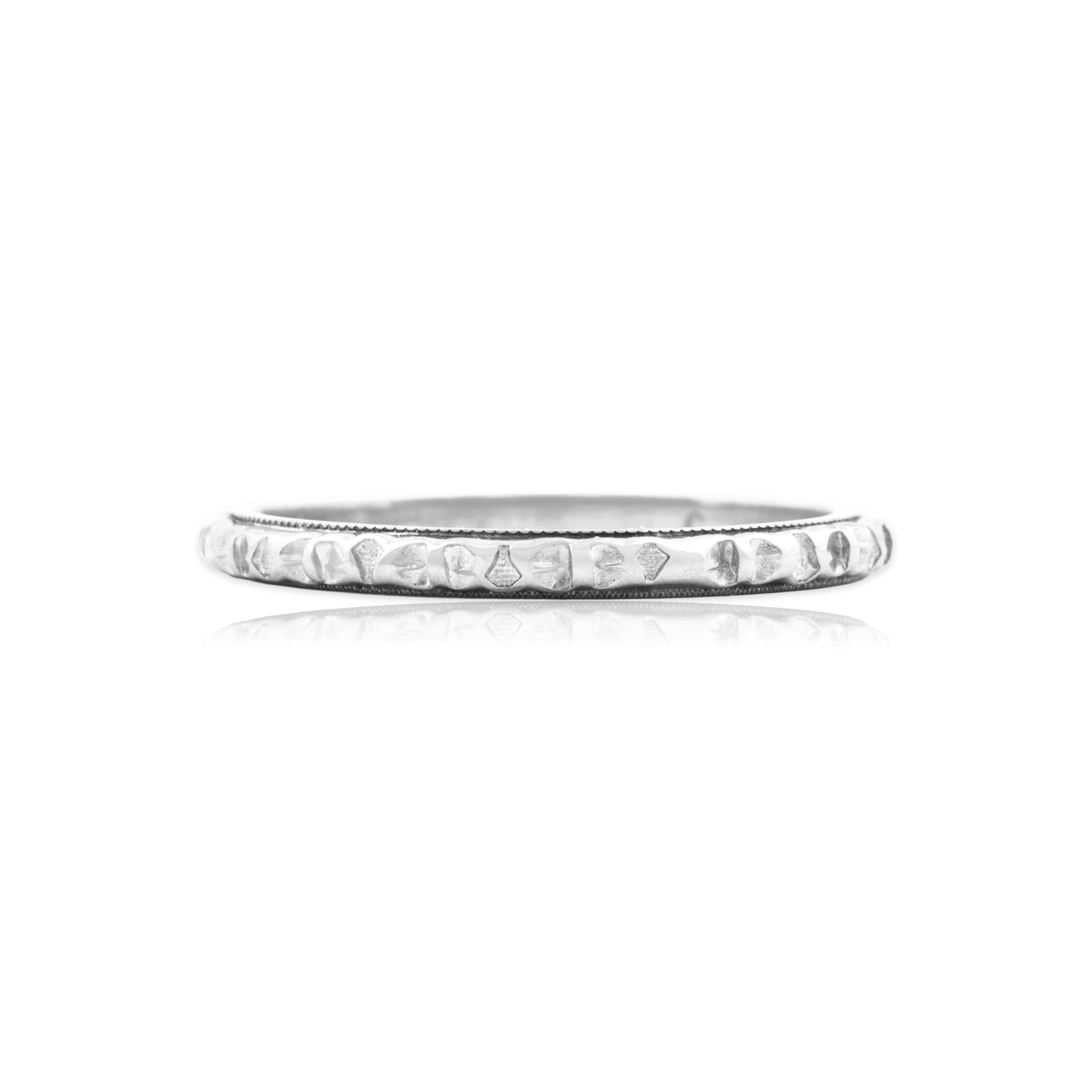 Antique 10k White Gold Incredible Blossom Eternity Band Ring 5.50