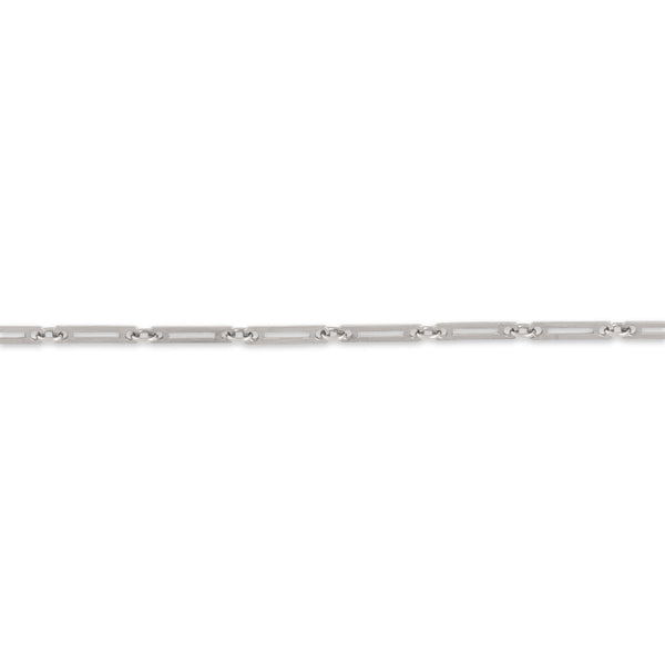 Vintage Lightweight 10k White Gold Sleek Stacking Flat Link Bracelet 6.25