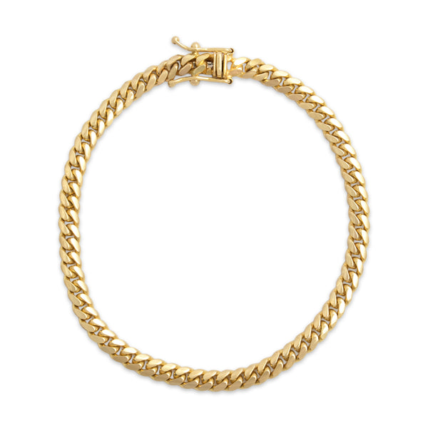Vintage Heavy 14k Yellow Gold Sinuous Curb Link Bracelet 6.5