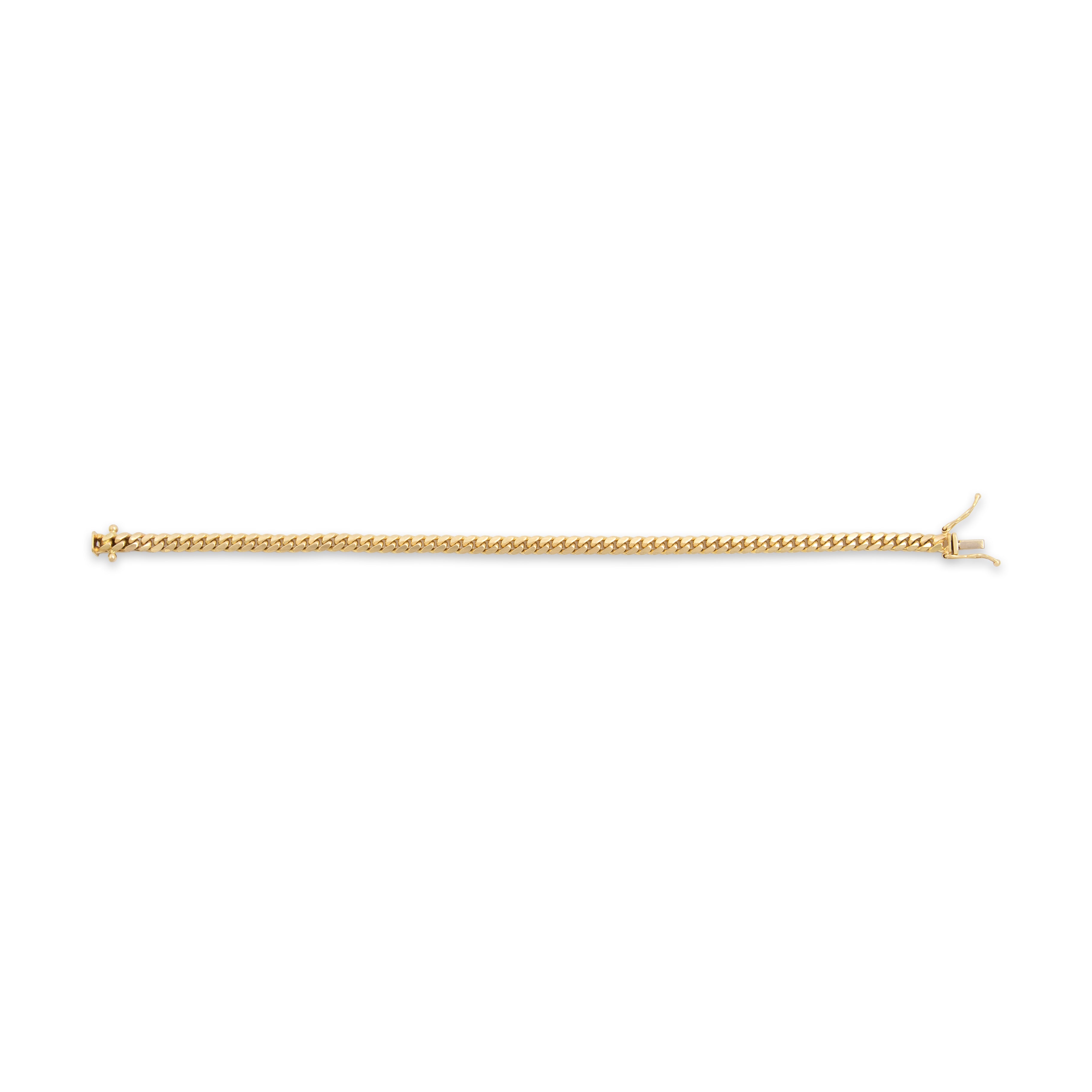 Vintage Heavy 14k Yellow Gold Sinuous Curb Link Bracelet - Overall view