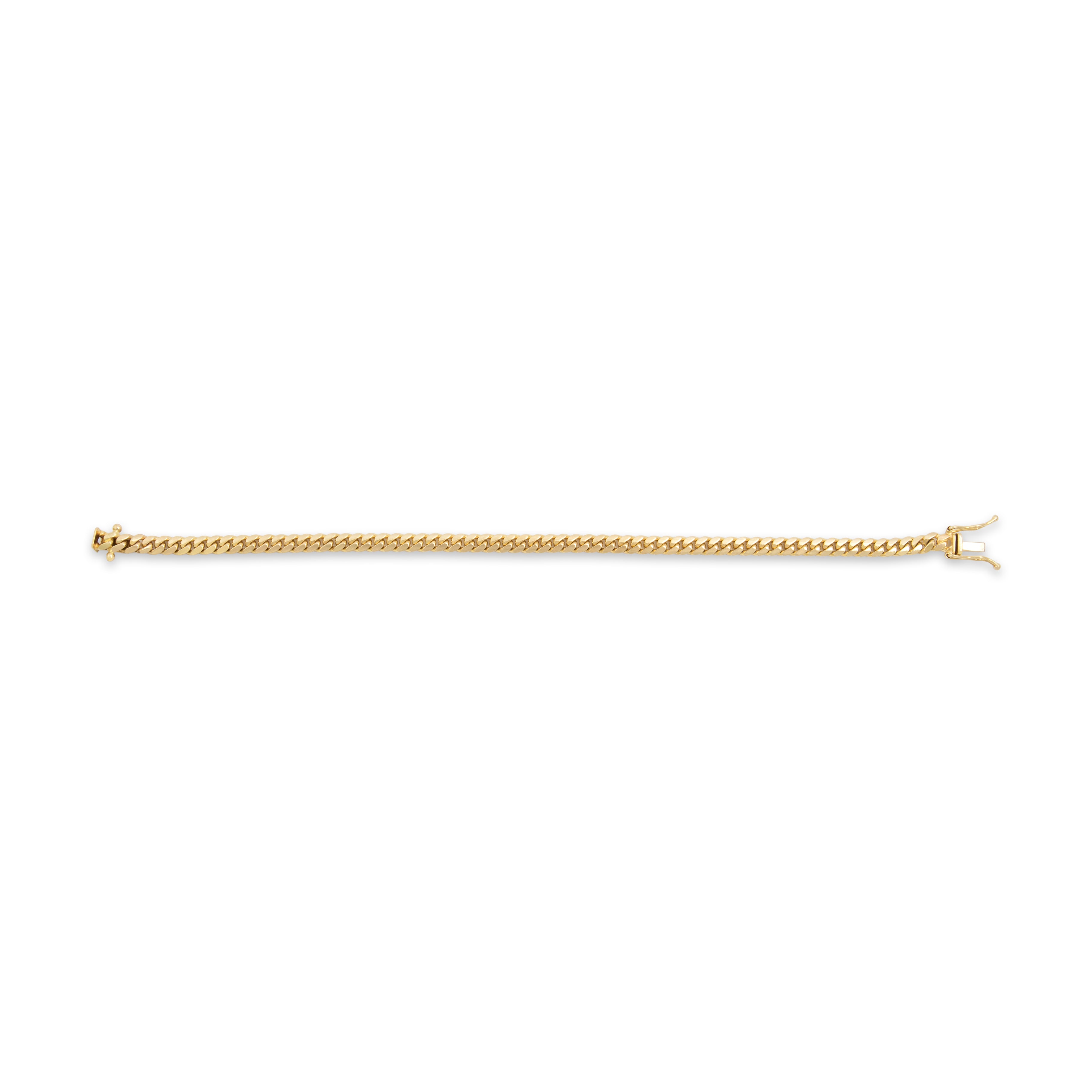 Vintage Heavy 14k Yellow Gold Sinuous Curb Link Bracelet - Overall view