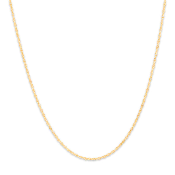 Vintage 14k Yellow Gold 1.4mm Dainty Twisting Rope Chain 18.25