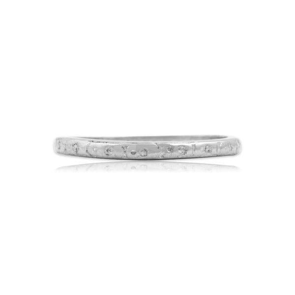 Antique Art Deco Belais 18k White Gold Lovely Blossom Eternity Band Ring 7.50