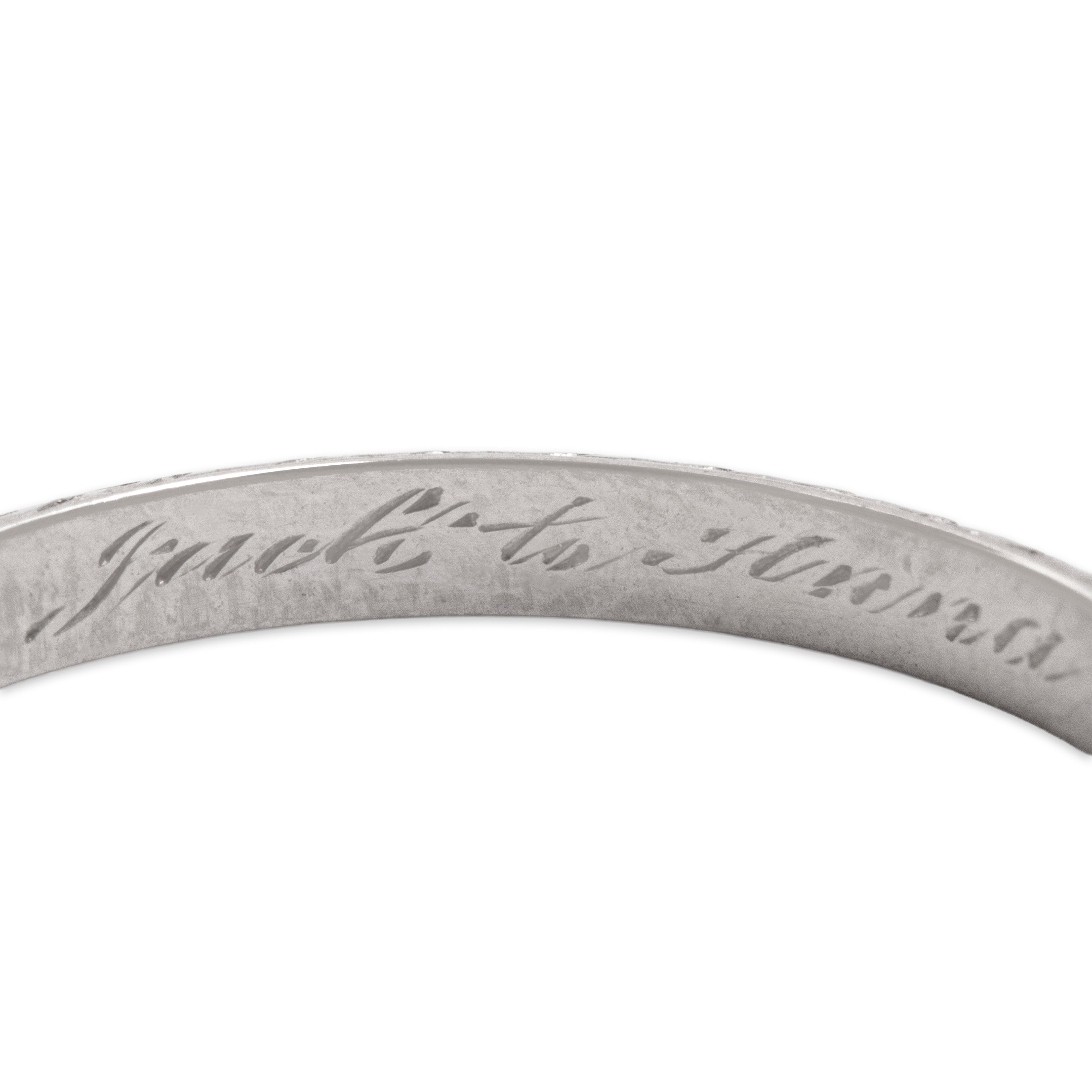 Antique Art Deco Platinum Wonderful Patterned Eternity Band Ring - Hallmark view