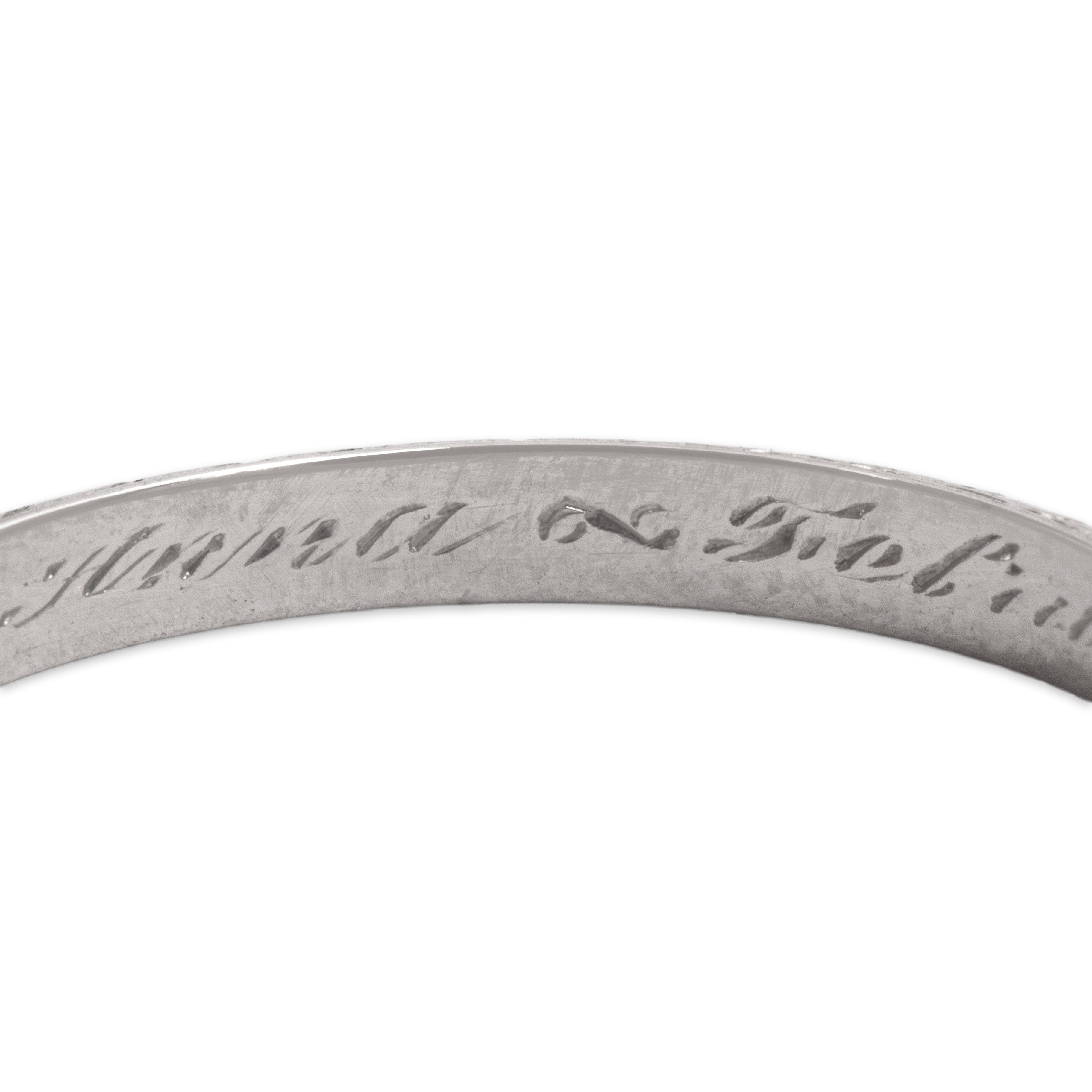Antique Art Deco Platinum Wonderful Patterned Eternity Band Ring - Hallmark view