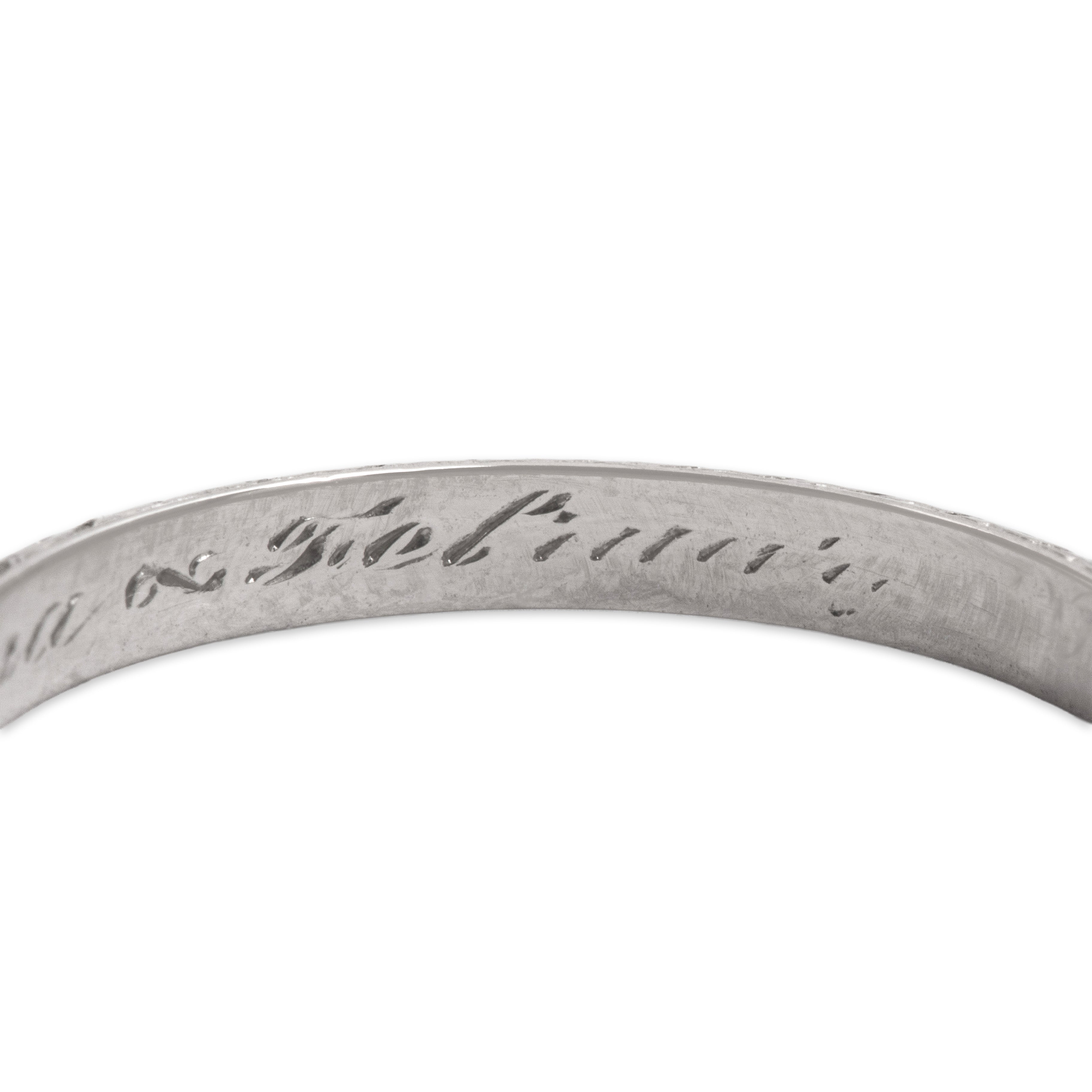 Antique Art Deco Platinum Wonderful Patterned Eternity Band Ring - Hallmark view
