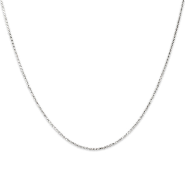 Estate Italian 14k White Gold 1.1mm Dainty Classic Cable Chain 16