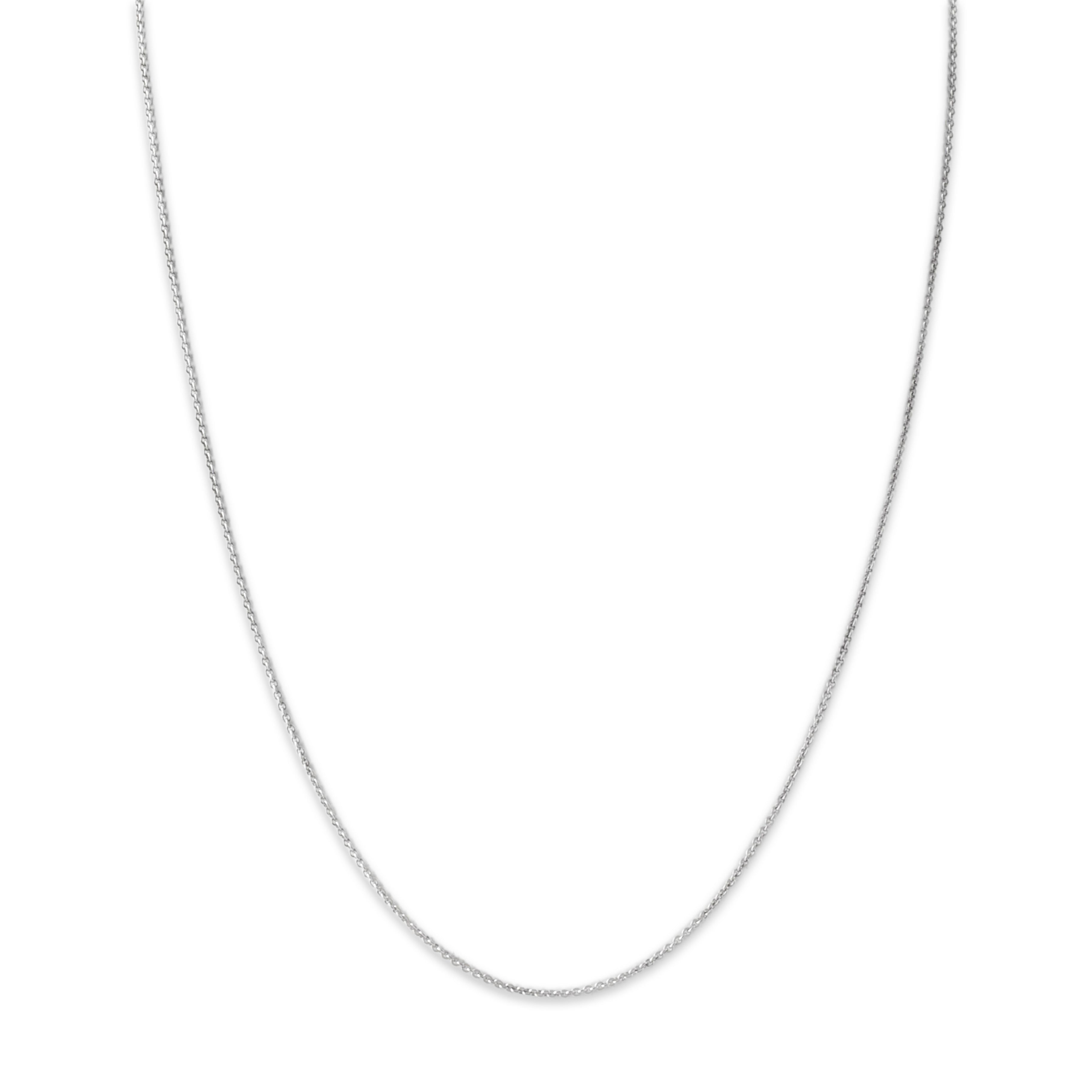Estate Italian 14k White Gold 1.1mm Dainty Classic Cable Chain - detail view #1