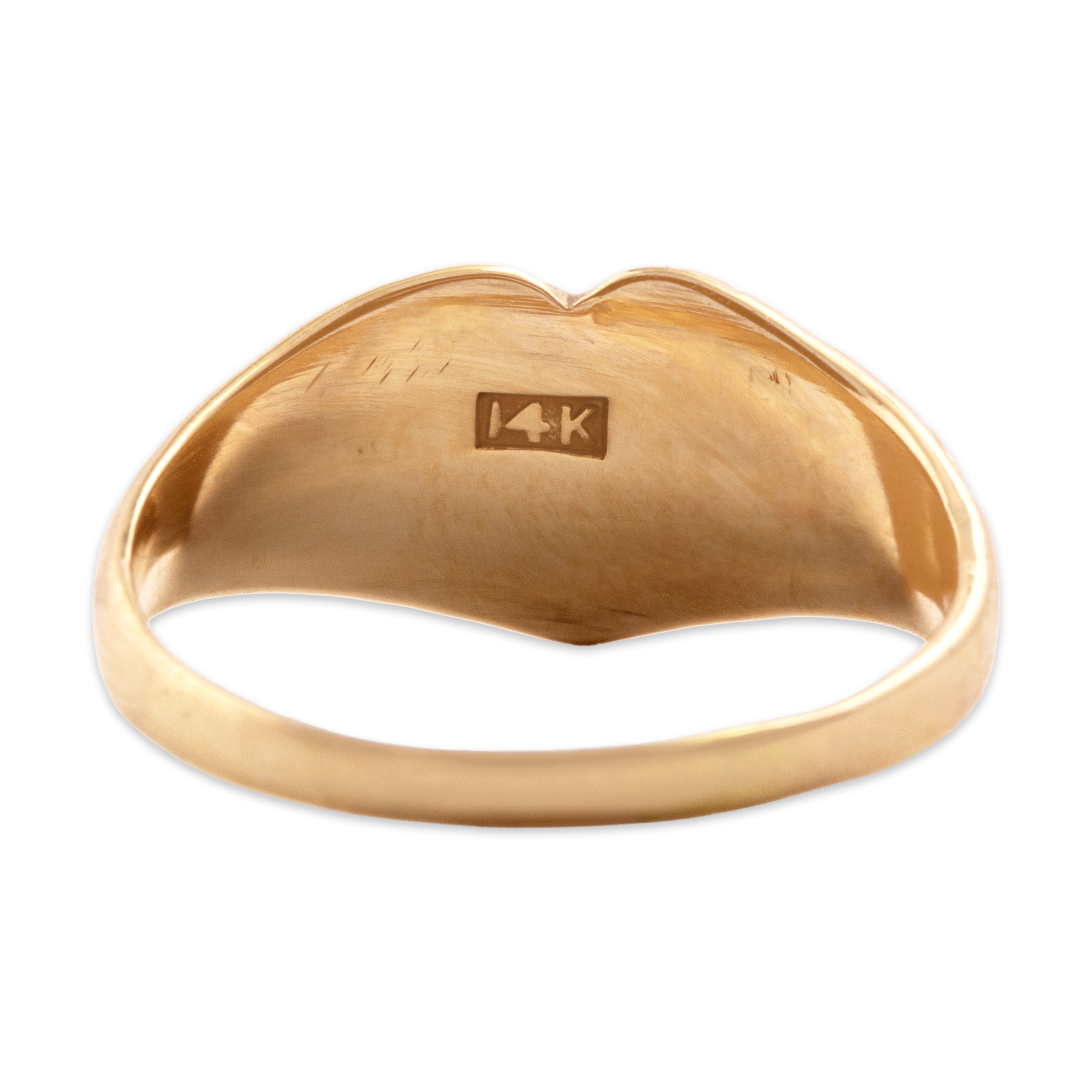 Antique 14k Rosy Yellow Gold Dainty Decorated Heart Initial 