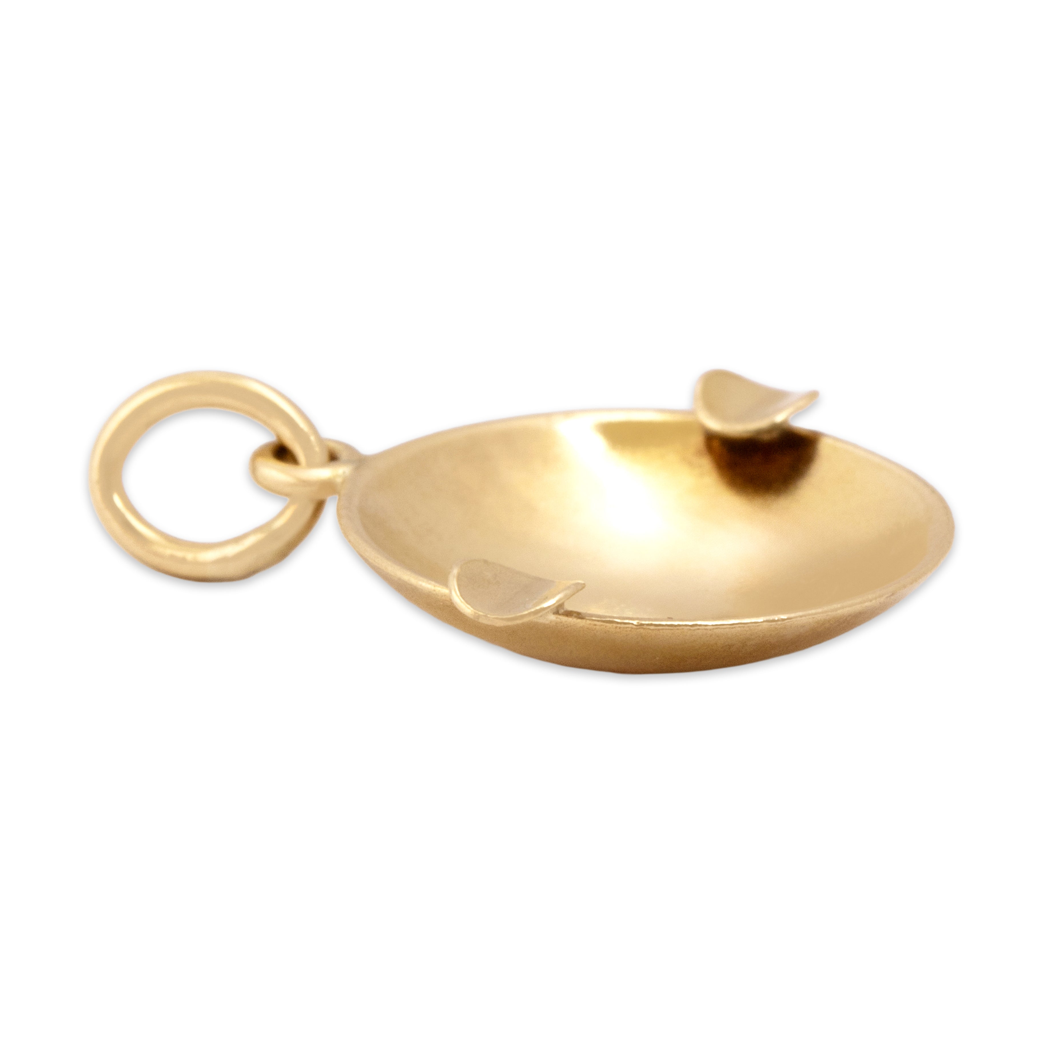Vintage Lightweight 14k Yellow Gold Ashtray Charm / Pendant - Side view