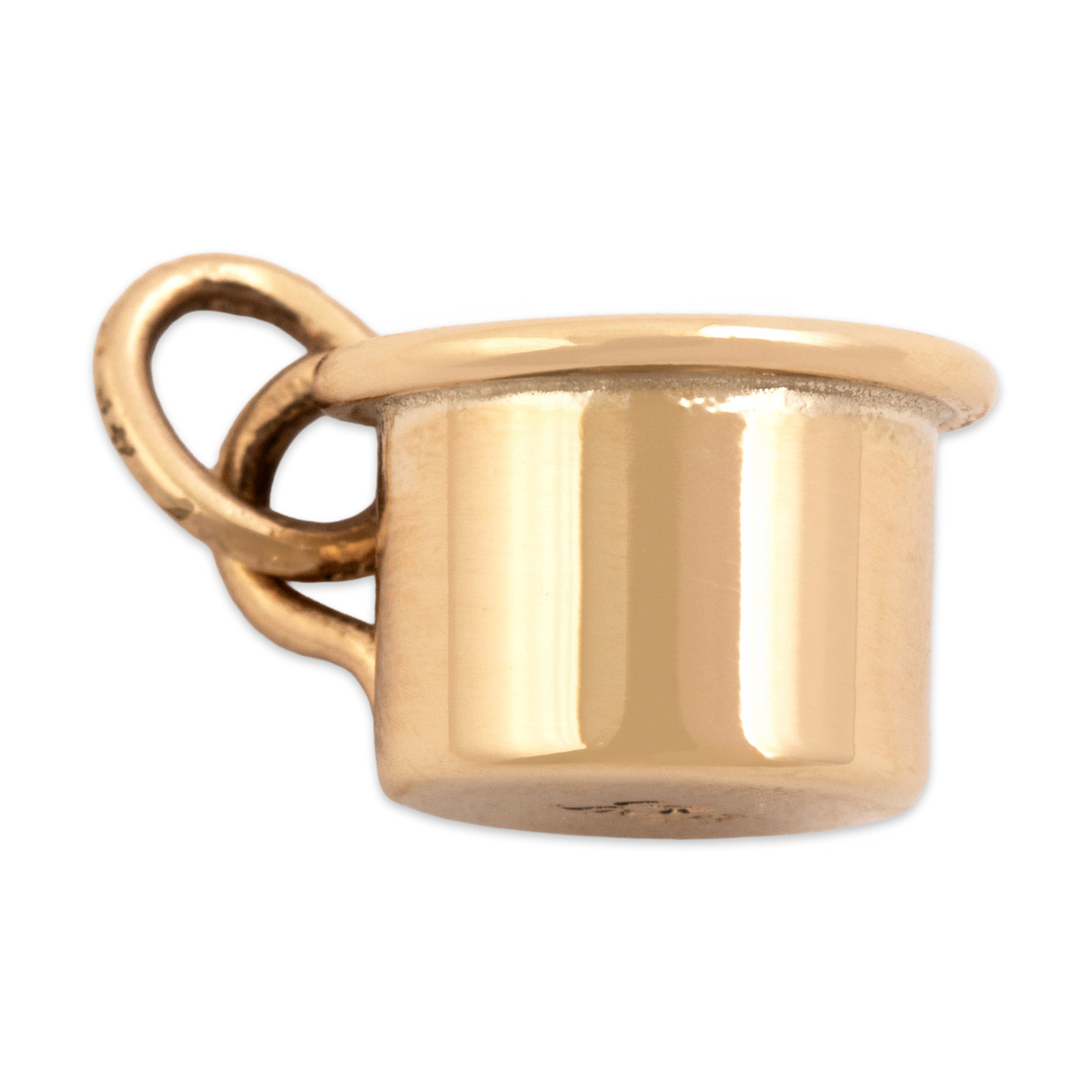 Vintage 14k Yellow Gold Adorable Baby Cup Charm / Pendant- Overall view