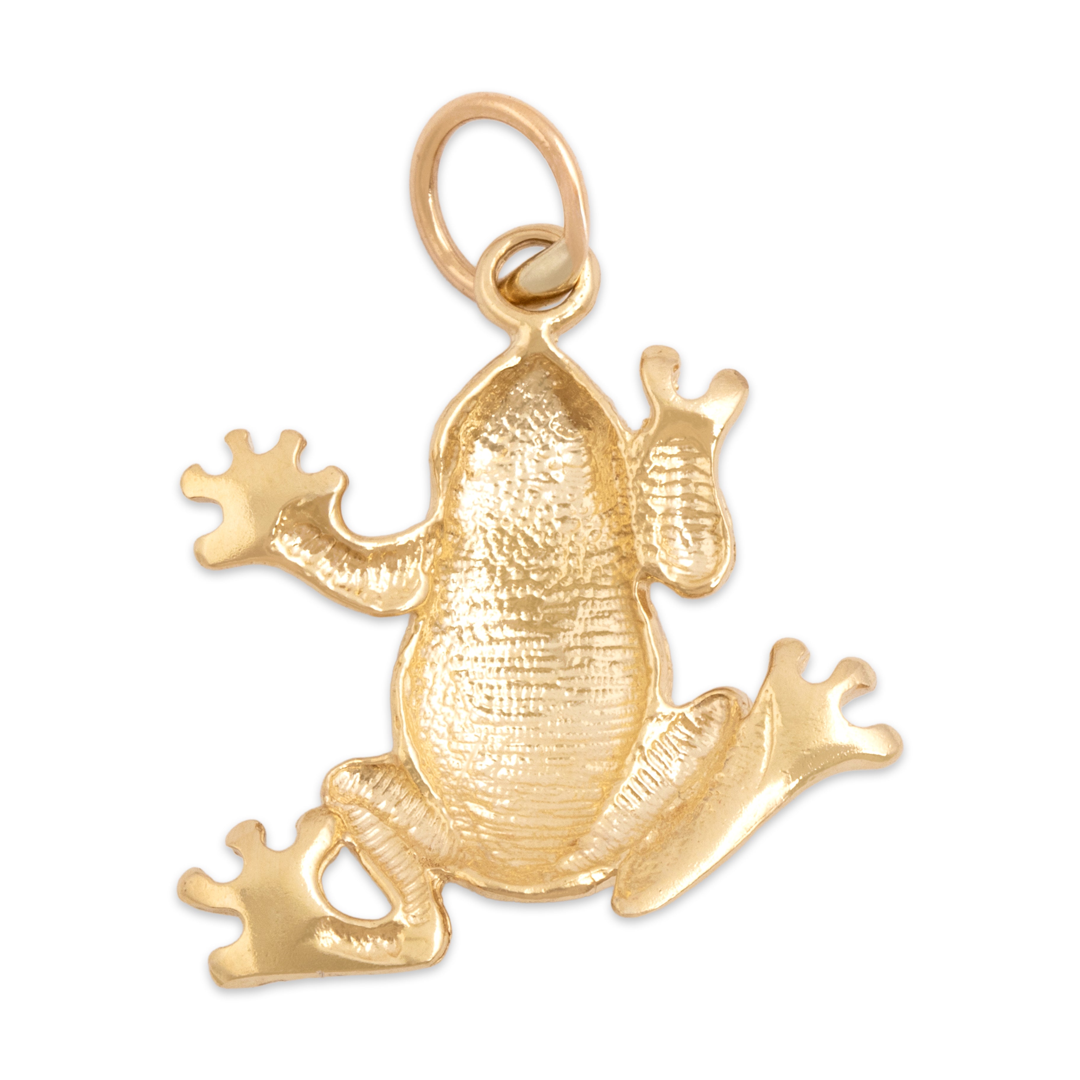 Vintage 14k Yellow Gold Frog Charm / Pendant - Back view