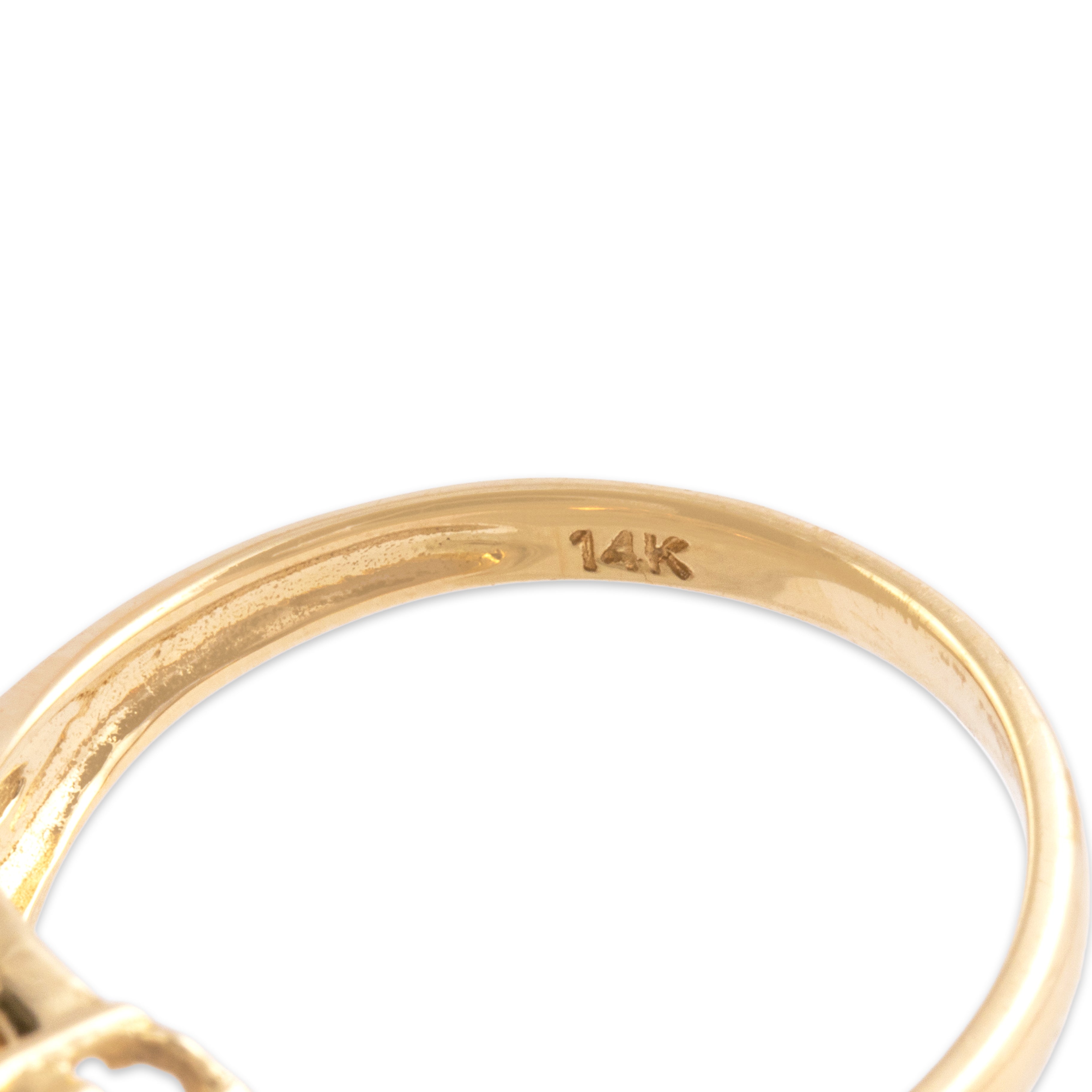 Vintage 14k Yellow Gold .83cttw Amethyst Lively Mixed-Cut Bypass Ring - Hallmark view